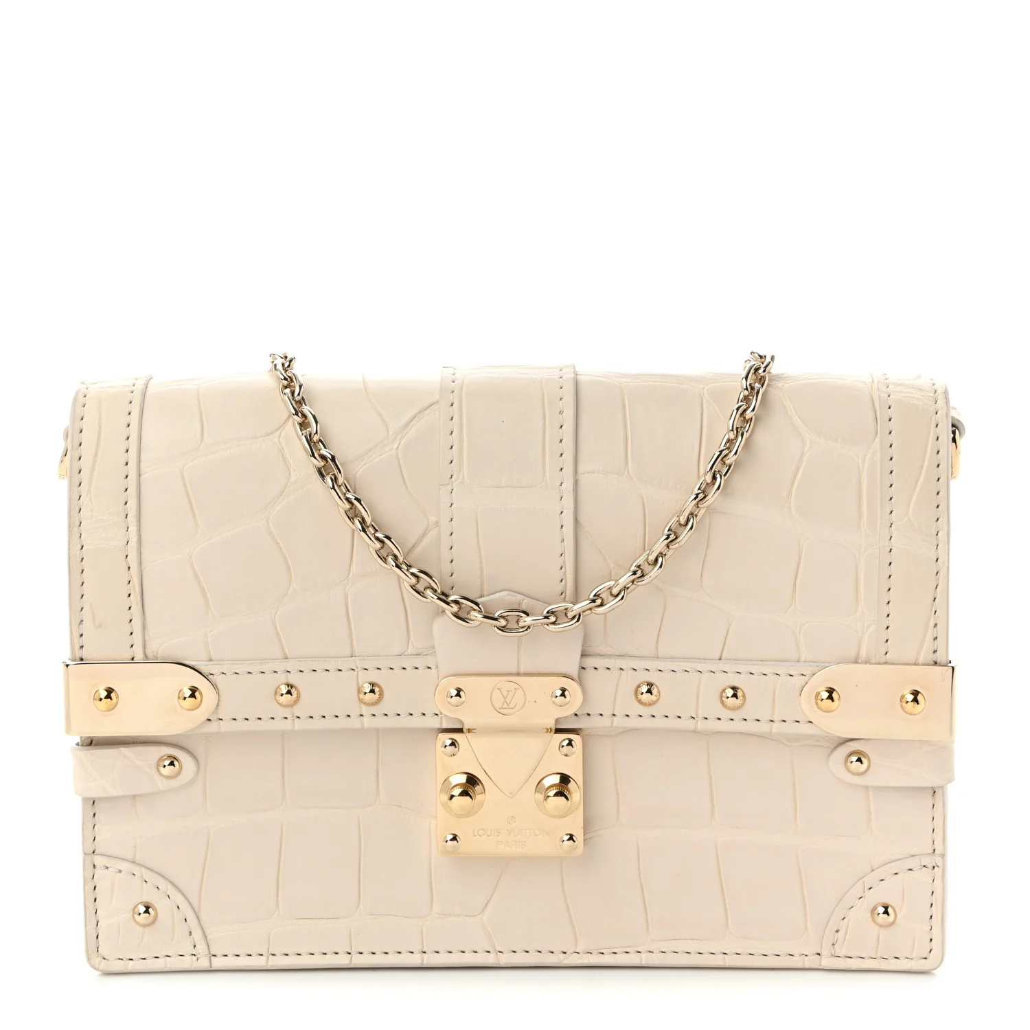 Alligator Trunk Chain Wallet Latte