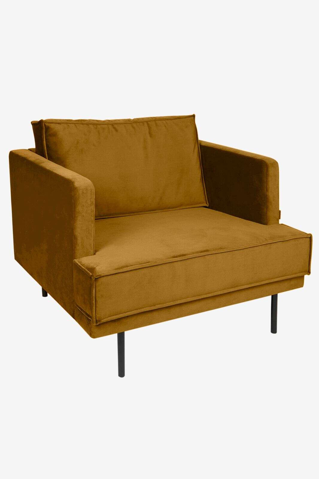 The Duchess velvet loveseat Juke okergeel