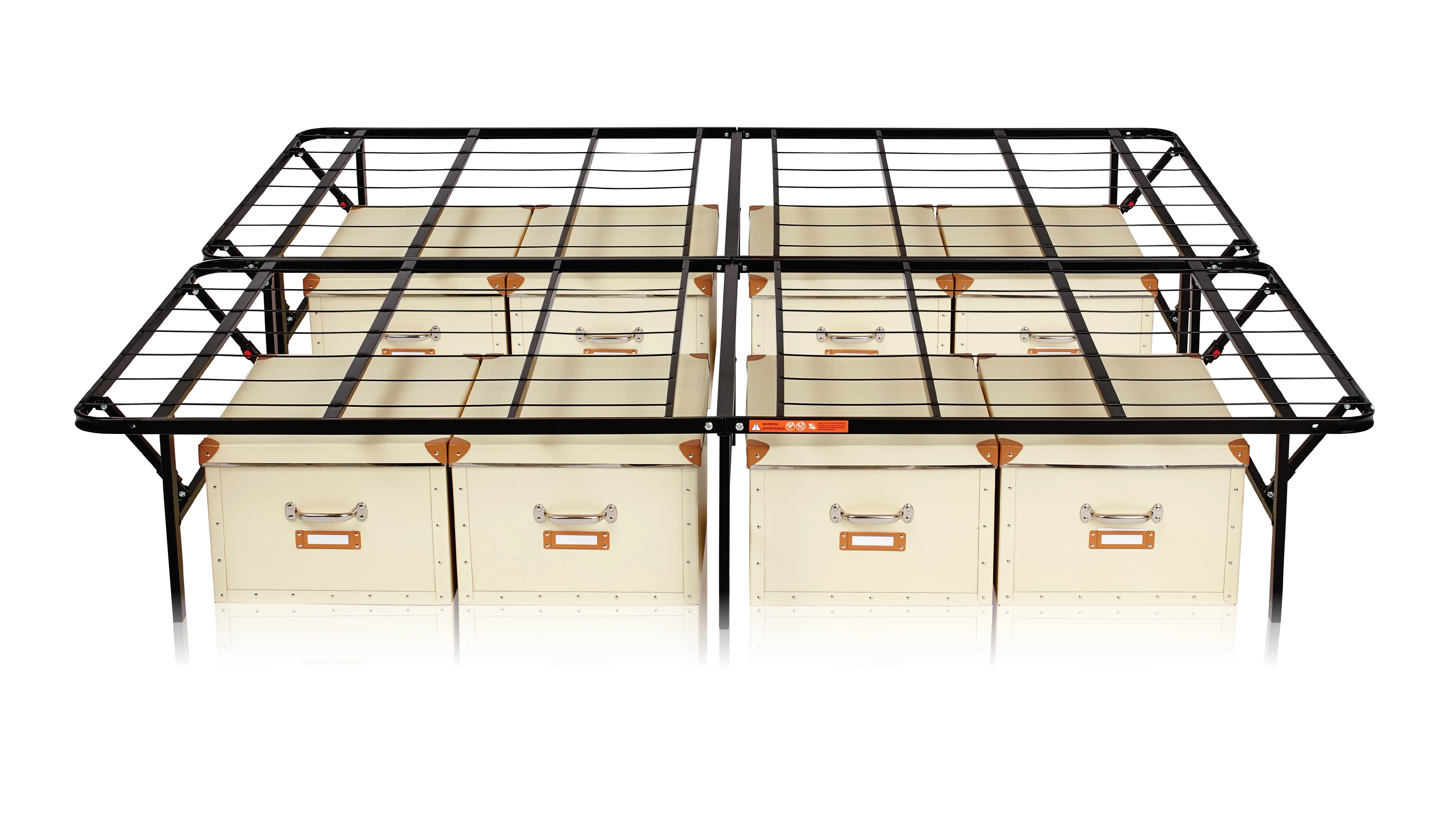 Mainstays 14 High Profile Foldable Steel Full Platform Bed Frame, Black