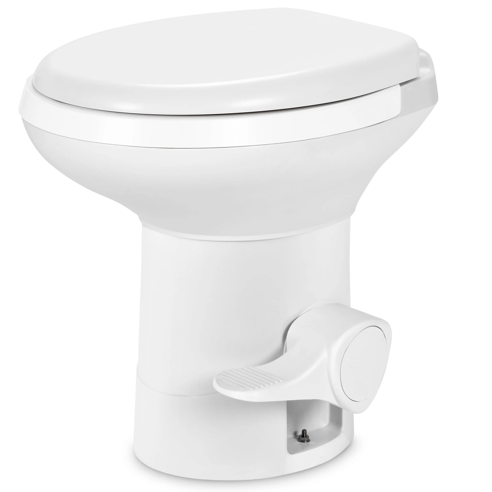 Portable RV Toilet with Pedal Flush, Gravity Flush Toilet High Profile for Caravan Travel, Camping, Boating, White - Image 9