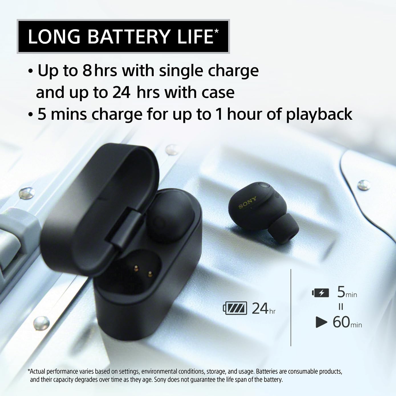 Sony WF-1000XM6 The Best Truly Wireless Noise Cancelling Earbuds (2026 Model)  Bluetooth in-Ear Headphones  with Studio-Quality Sound  Up to 24 Hours of Battery Life  Platinum Silver