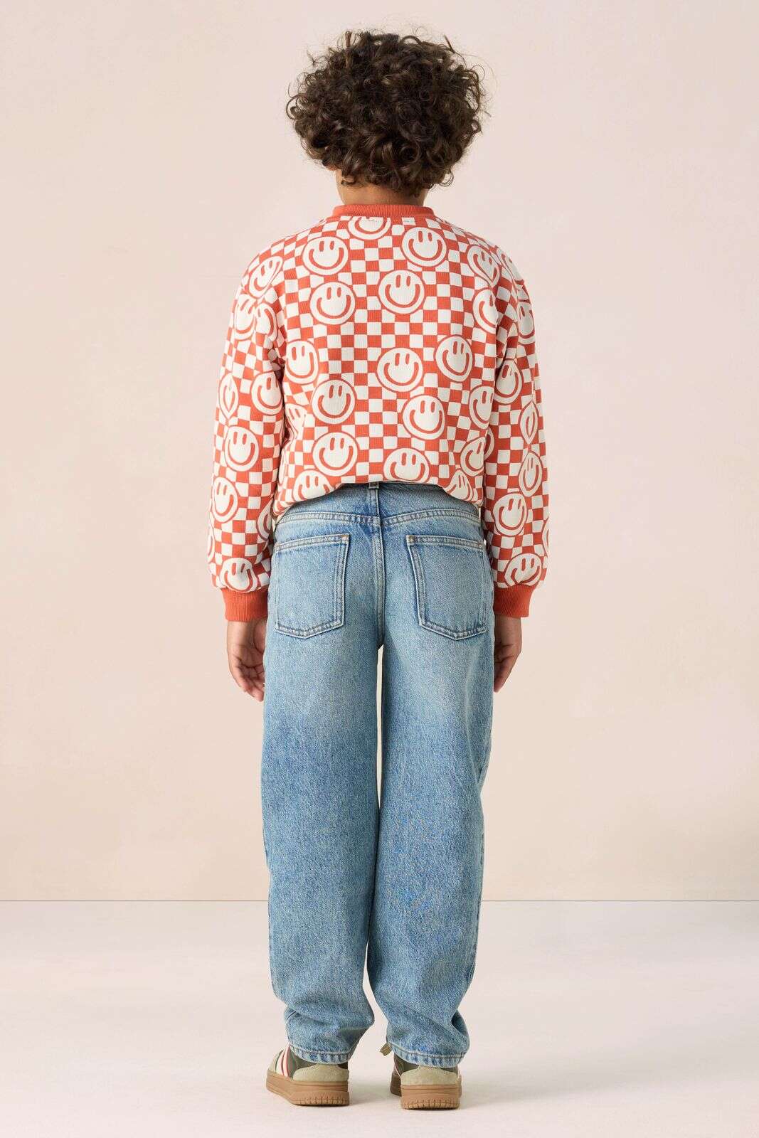 Blauwe mid-rise loose fit jeans