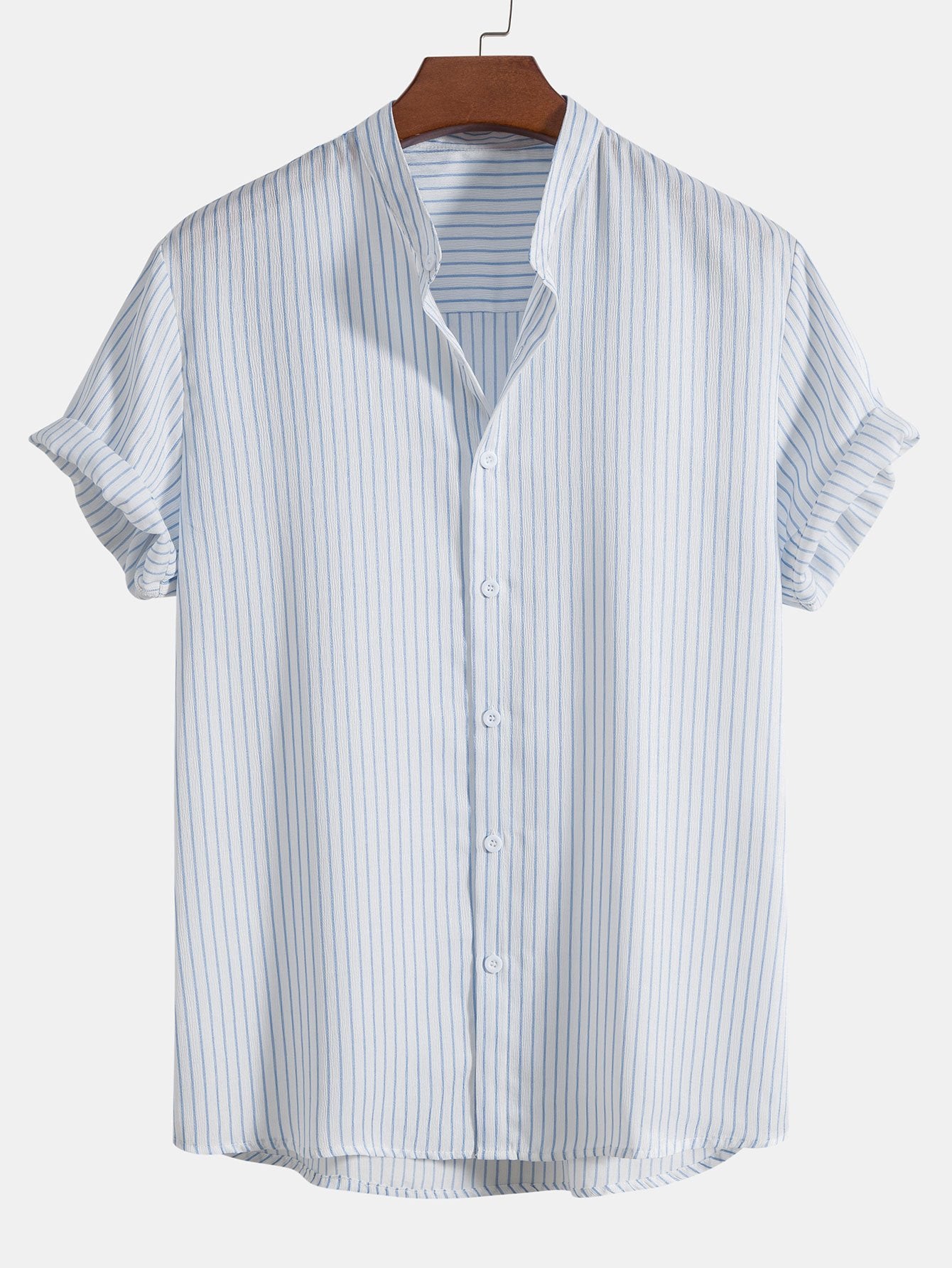 Chemise rayée à col montant
