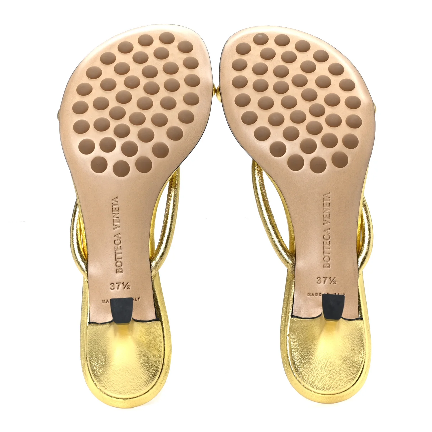 Metallic Nappa Blink Knot Mule Sandals 37.5 Gold