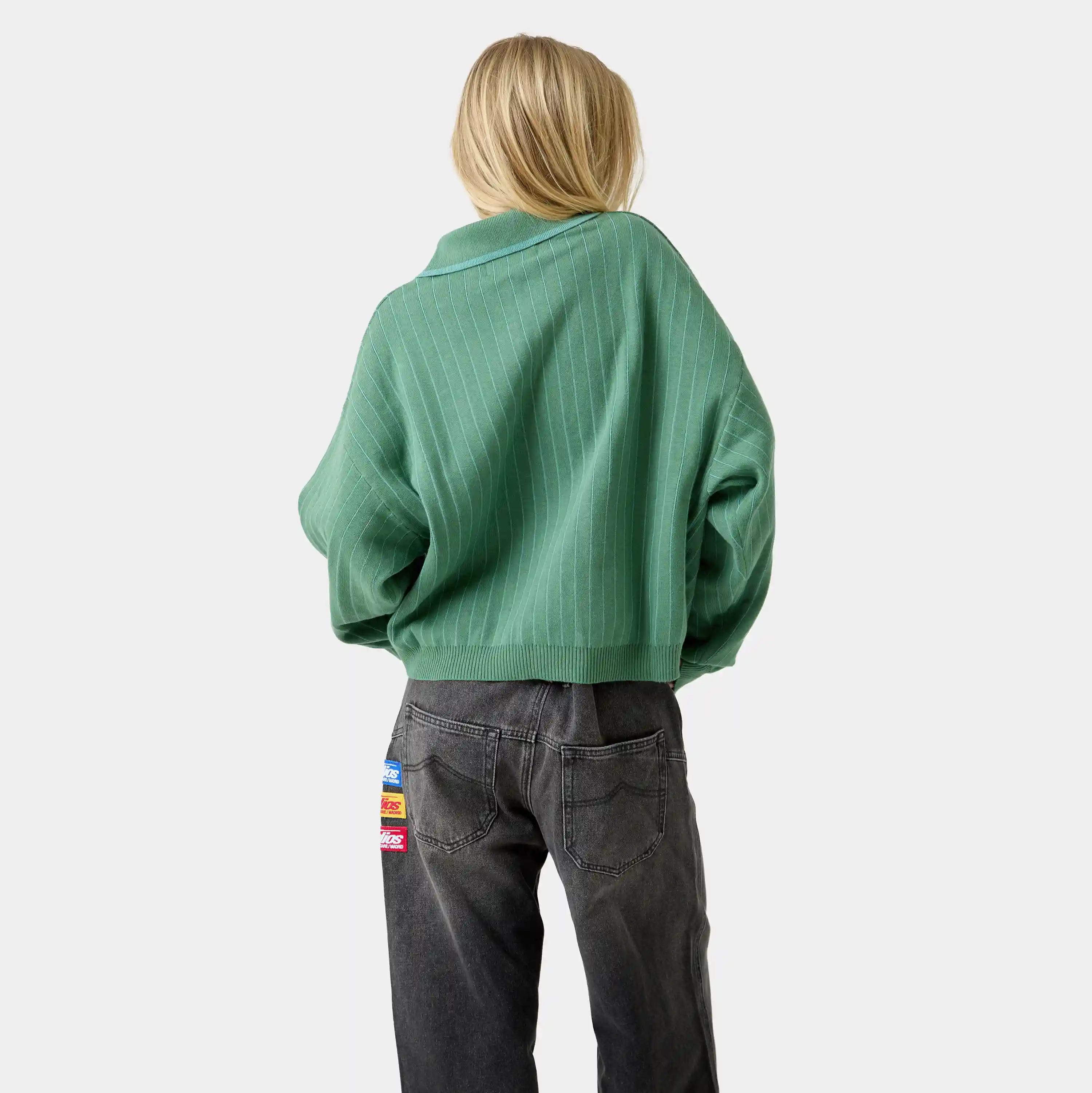 Pinstripe Deep Grass Knit Polo