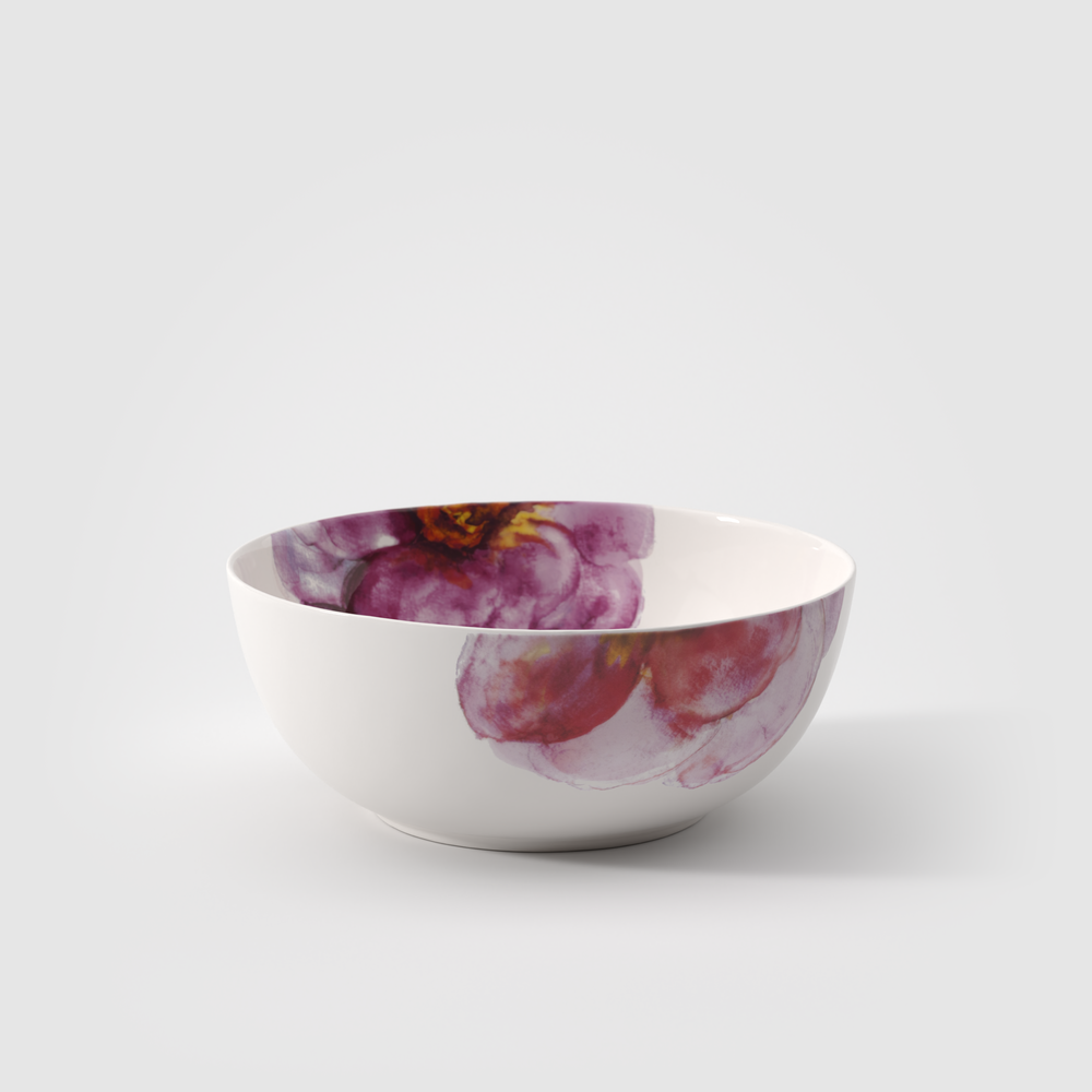 Rose Garden Serving Bowl - Multi-colored, 57.5 oz, Premium Porcelain