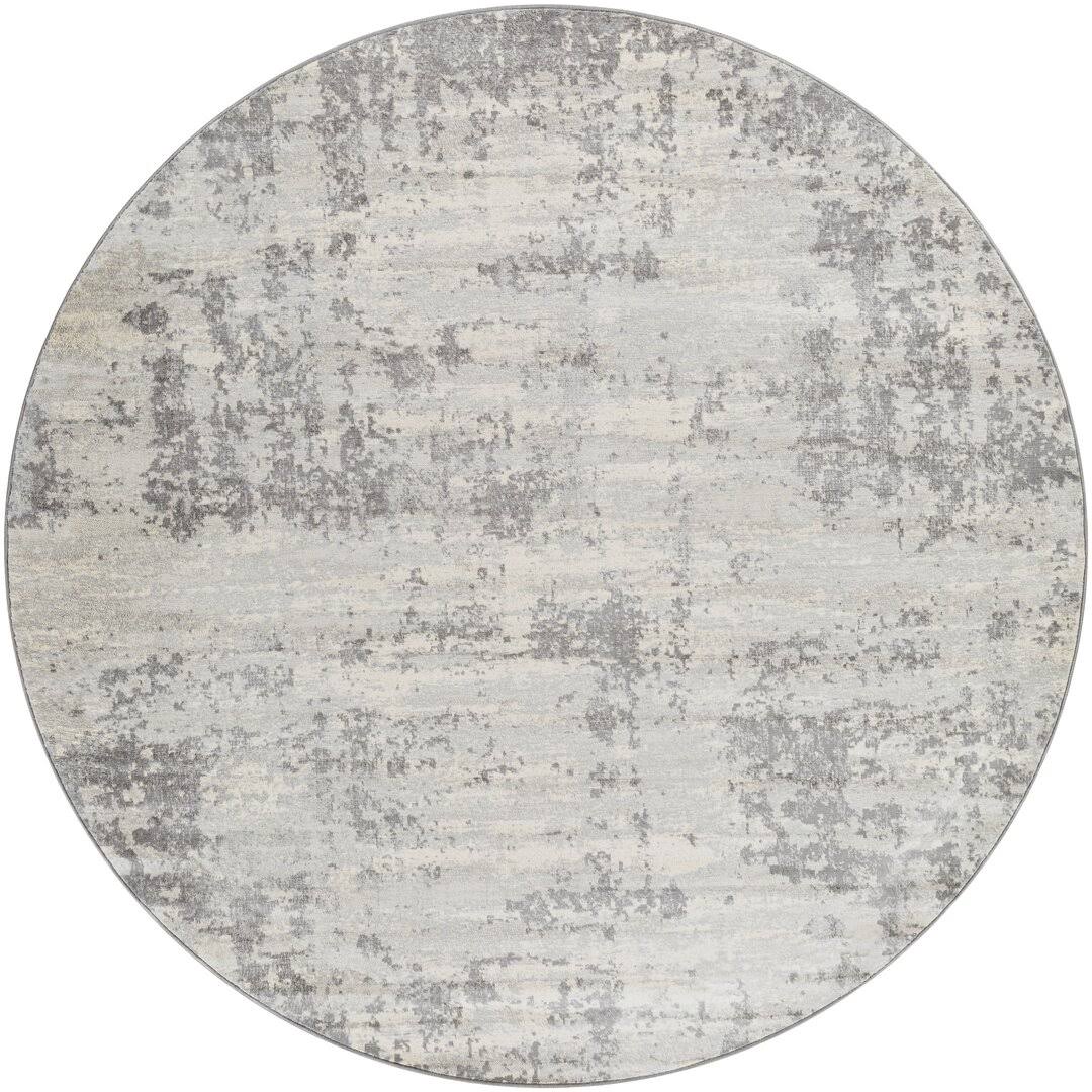 Clayborn Abstract Gray/Cream Area Rug Trent Austin Design Rug Size: Round 53x22