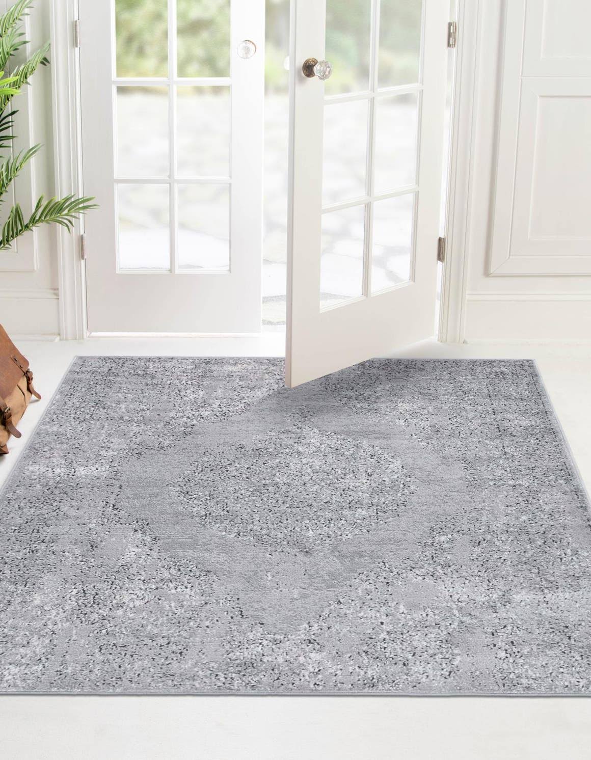 Unique Loom Oregon 12 ft Square Gray Farmhouse Area Rug