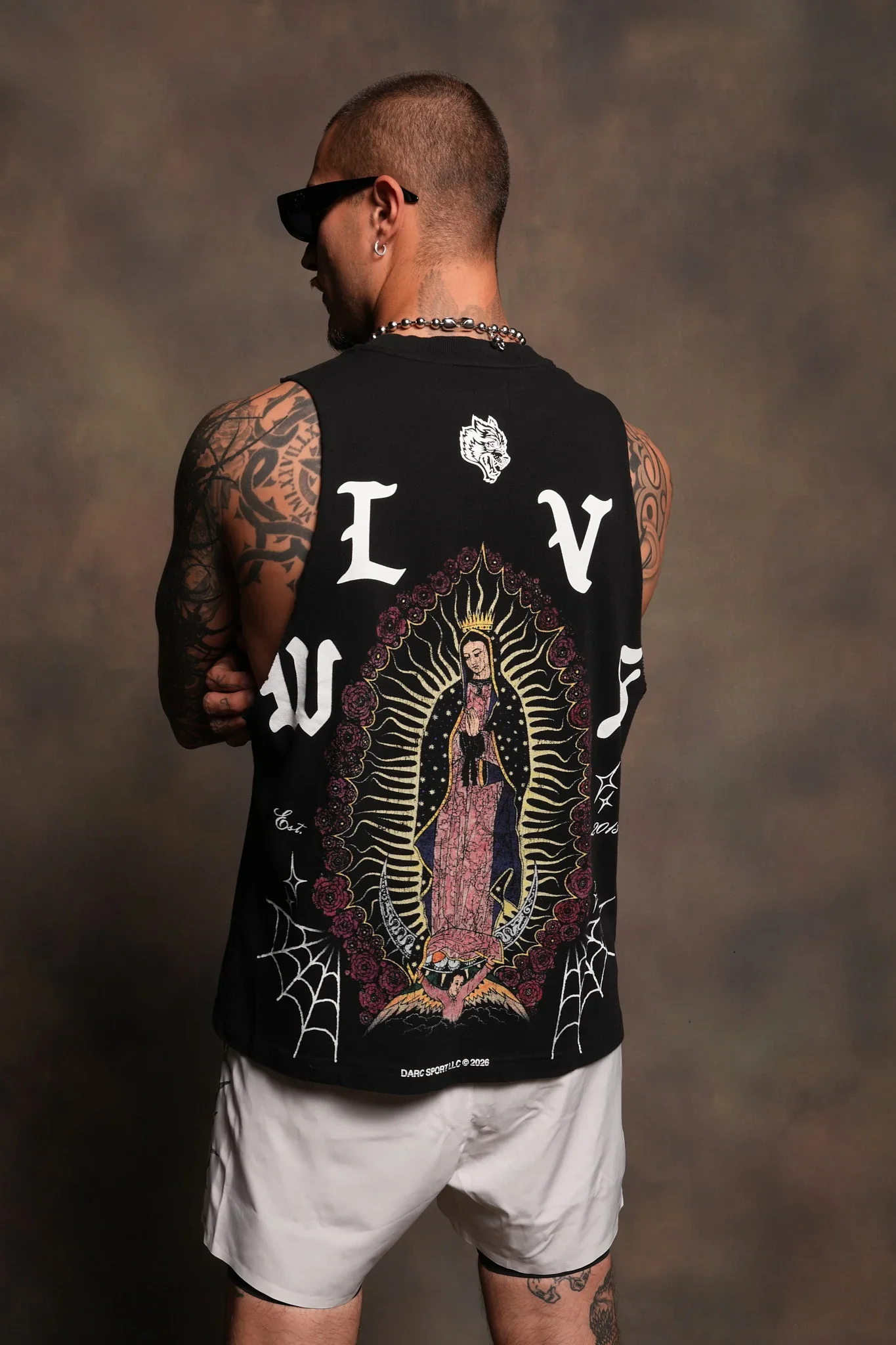 Dama De Las Rosas Tommy Muscle Tee In Black