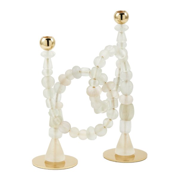 Beads lysestake 38 cm hvit
