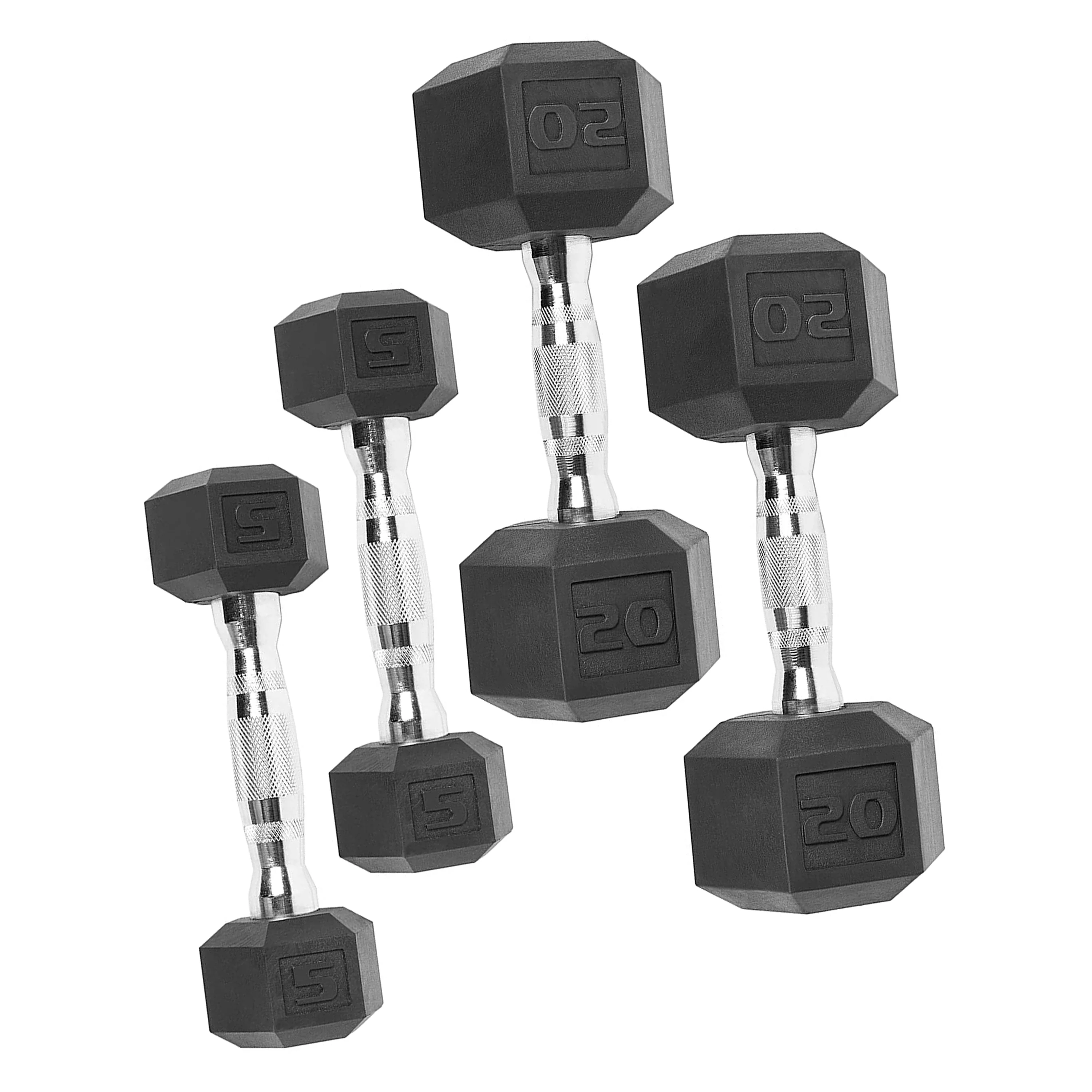 150lb Rubber Hex Dumbbell Set(150 LB Set) - Image 6