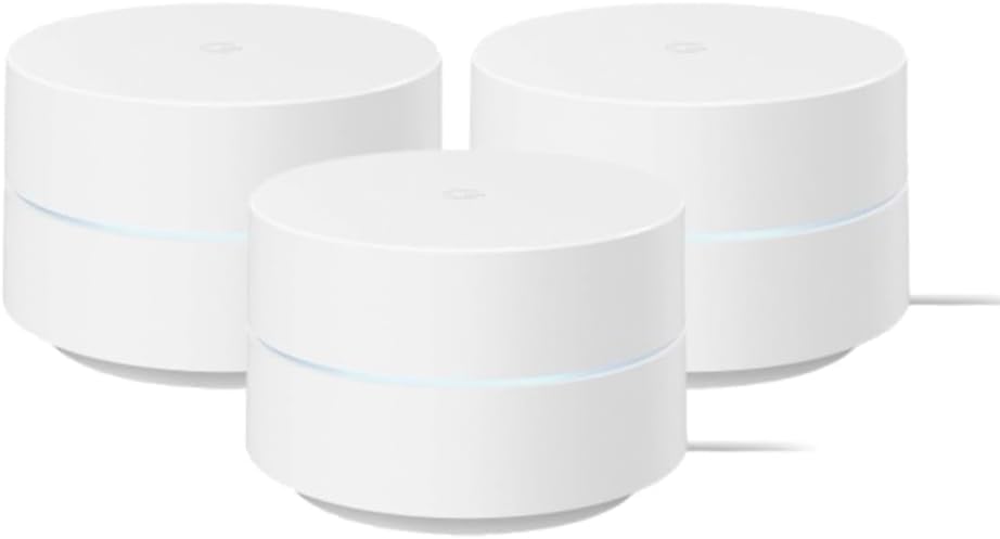 Google WiFi - AC1200 - Mesh WiFi Router System Bundle (3-Pack) - 4500 Sq Ft Coverage - Retail Packaging - Easy Setup  Seamless Signal for Smart Home Devices - Snow