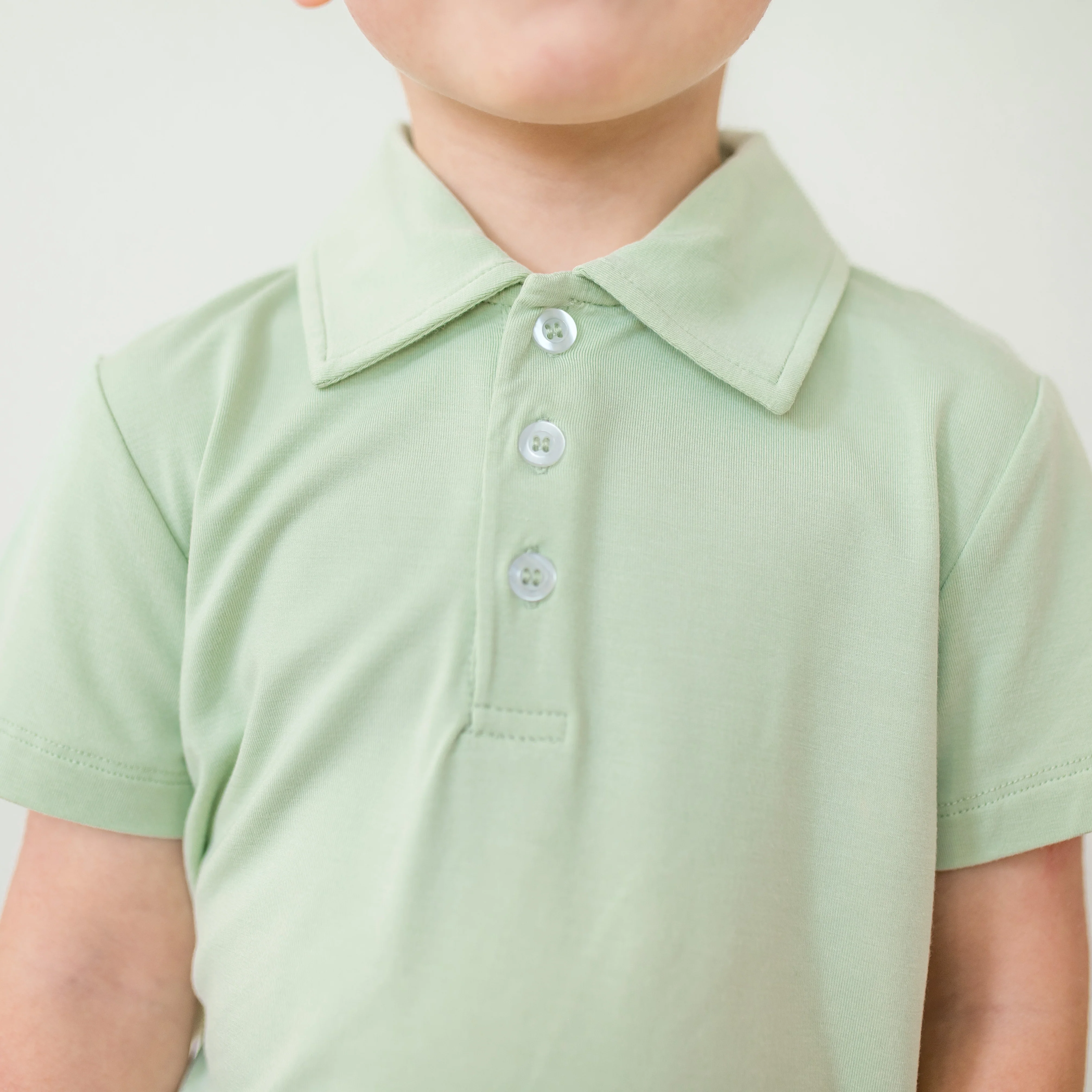 Toddler Short Sleeve Polo in Basil