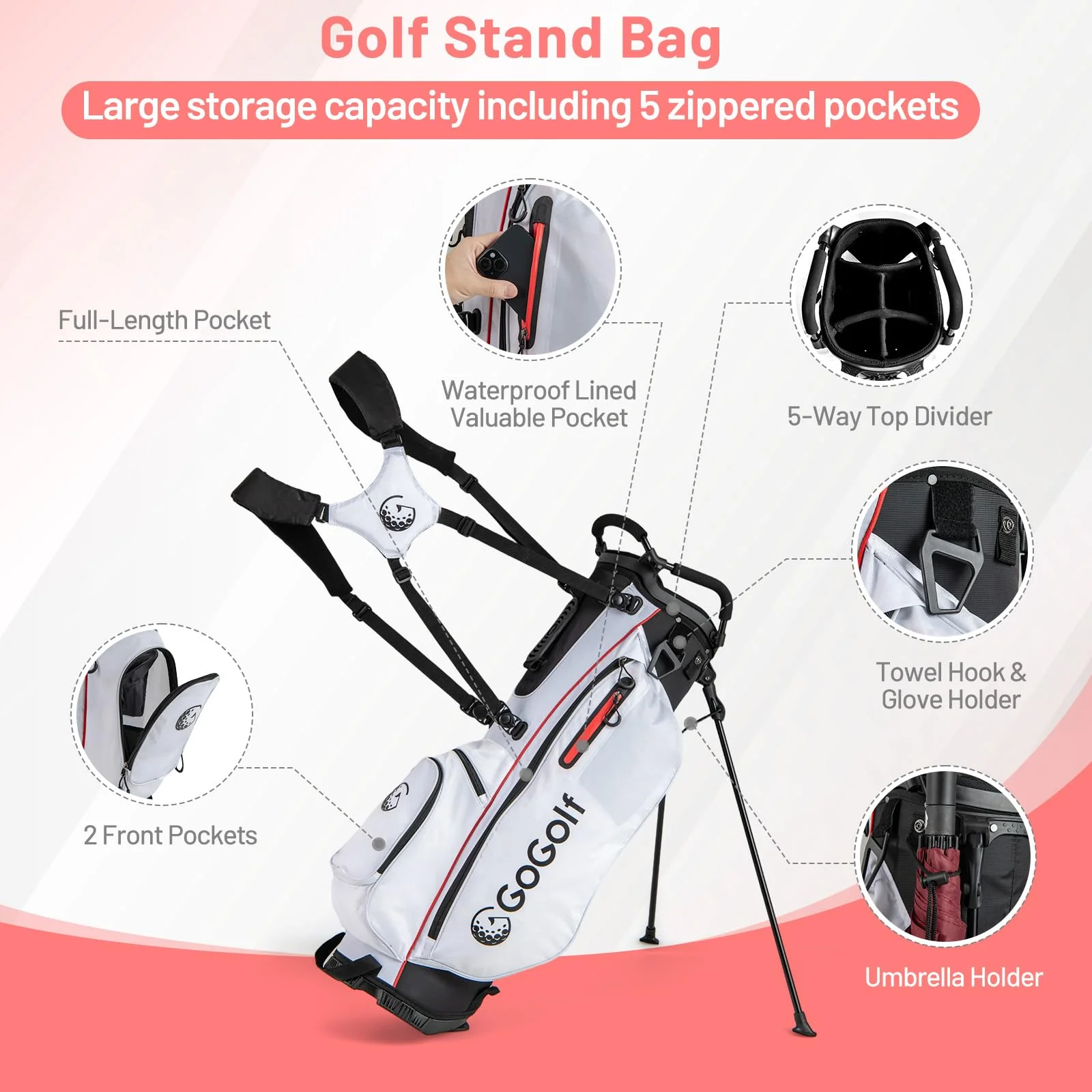 Tangkula Women's Complete Golf Clubs and Bag Set with Headcovers and Putter