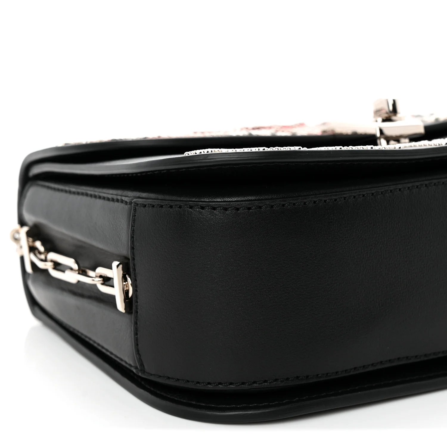 Vitello Loveblade Embellished Chain Flap Bag Black Multicolor
