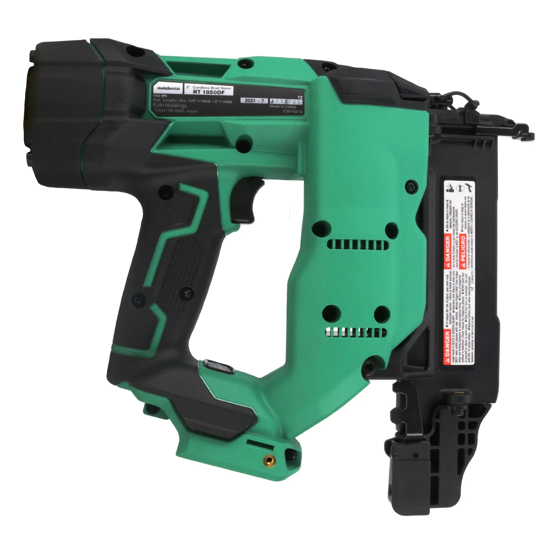 Metabo HPT NT1850DFM 18V Cordless 18 GA 5/8 to 2 in Brad Nailer Kit