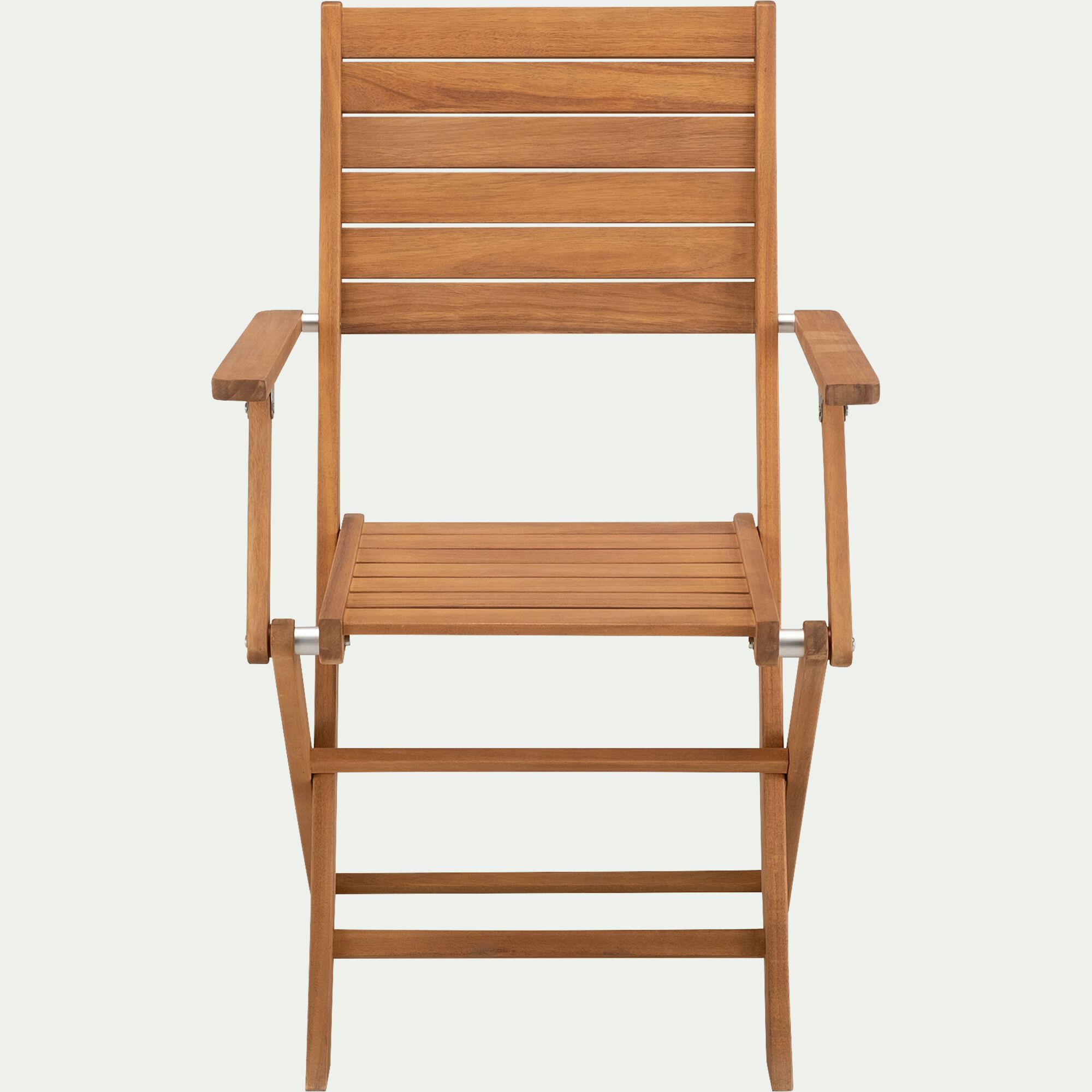 LIVIANA - Chaise de jardin pliante avec accoudoirs en acacia - bois clair