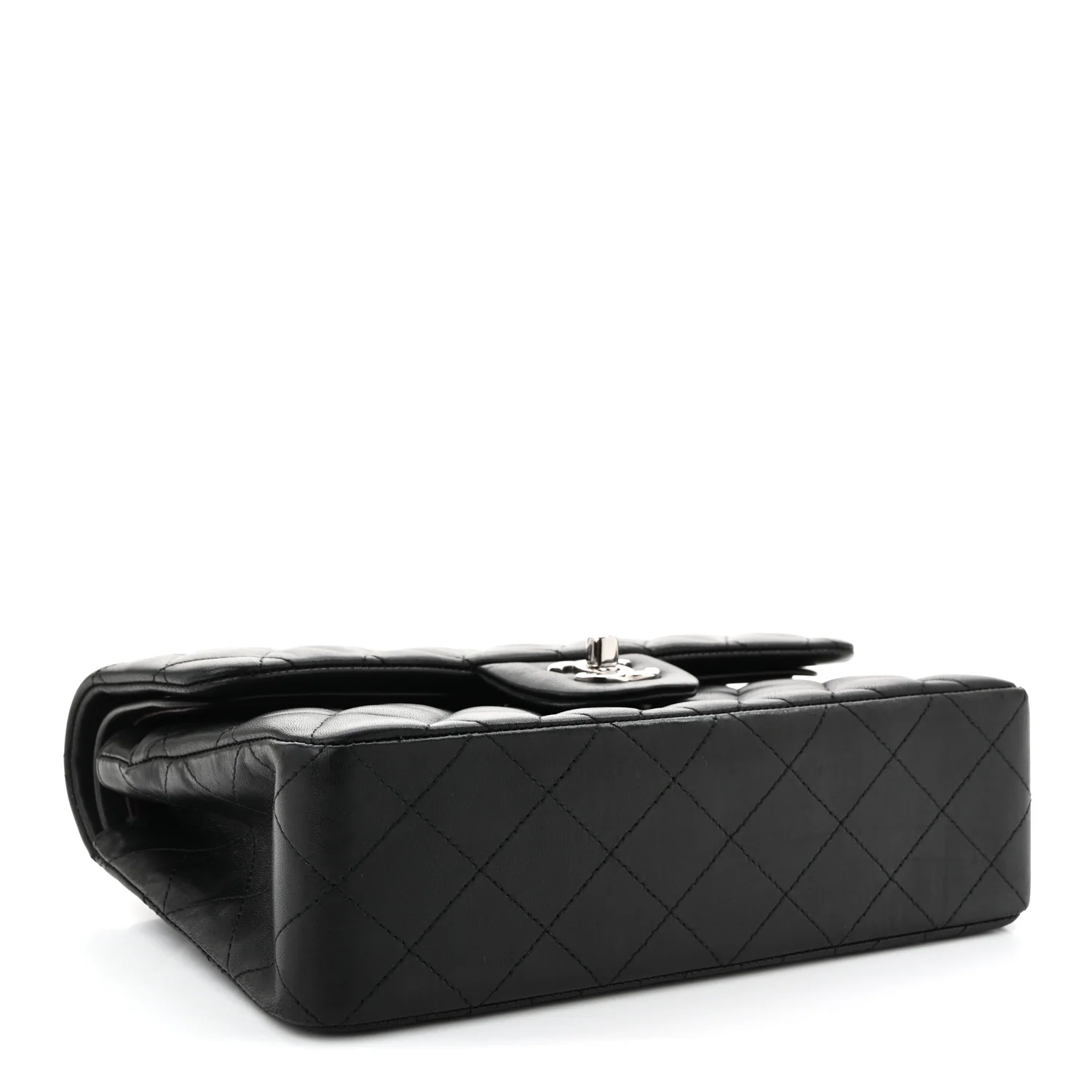 Lambskin Quilted Small Double Flap Black