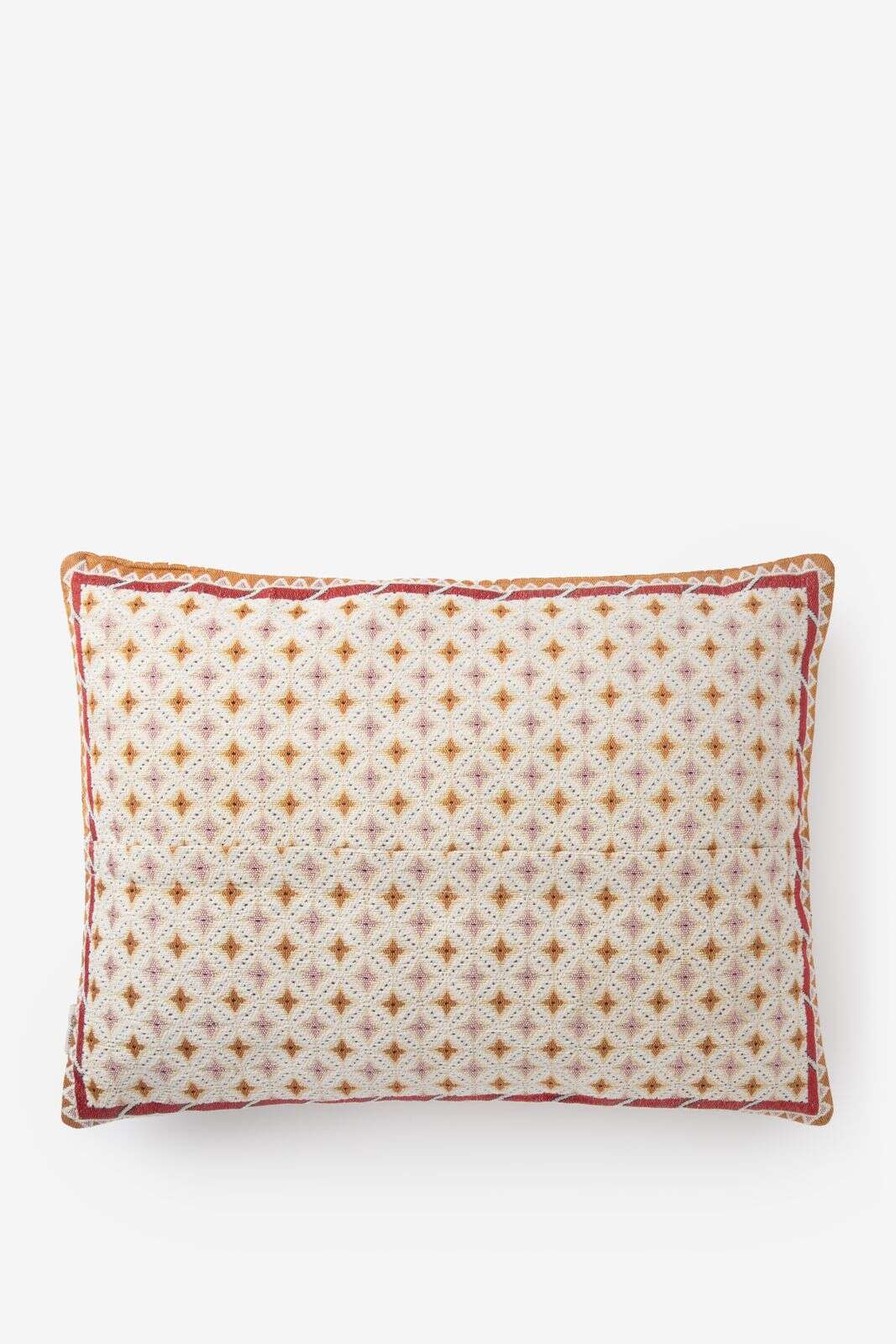 Roze geruit jacquard kussen