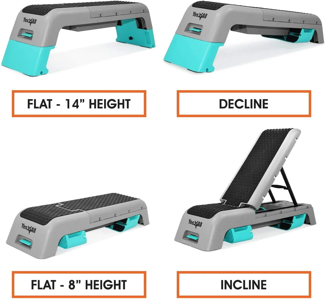 Multifunctional Fitness Aerobic Step Platform and Aerobic Deck, Blue and Grey Image 3