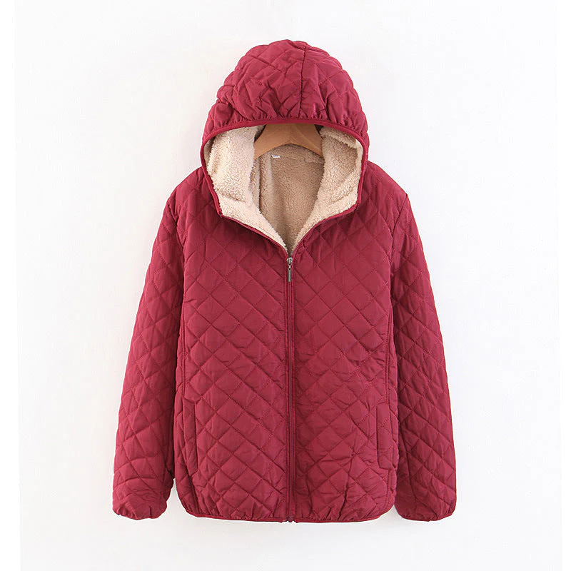 Veste matelassée à capuche avec doublure en peluche