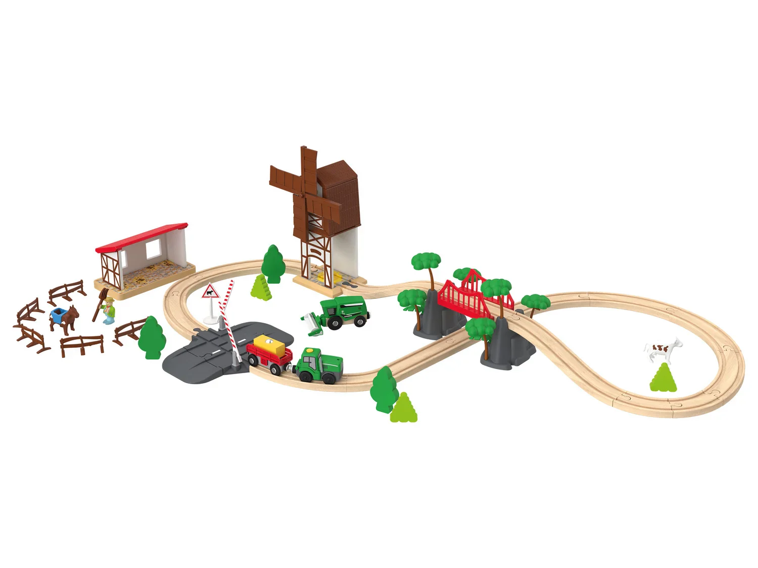 Playtive Set de chemin de fer en bois