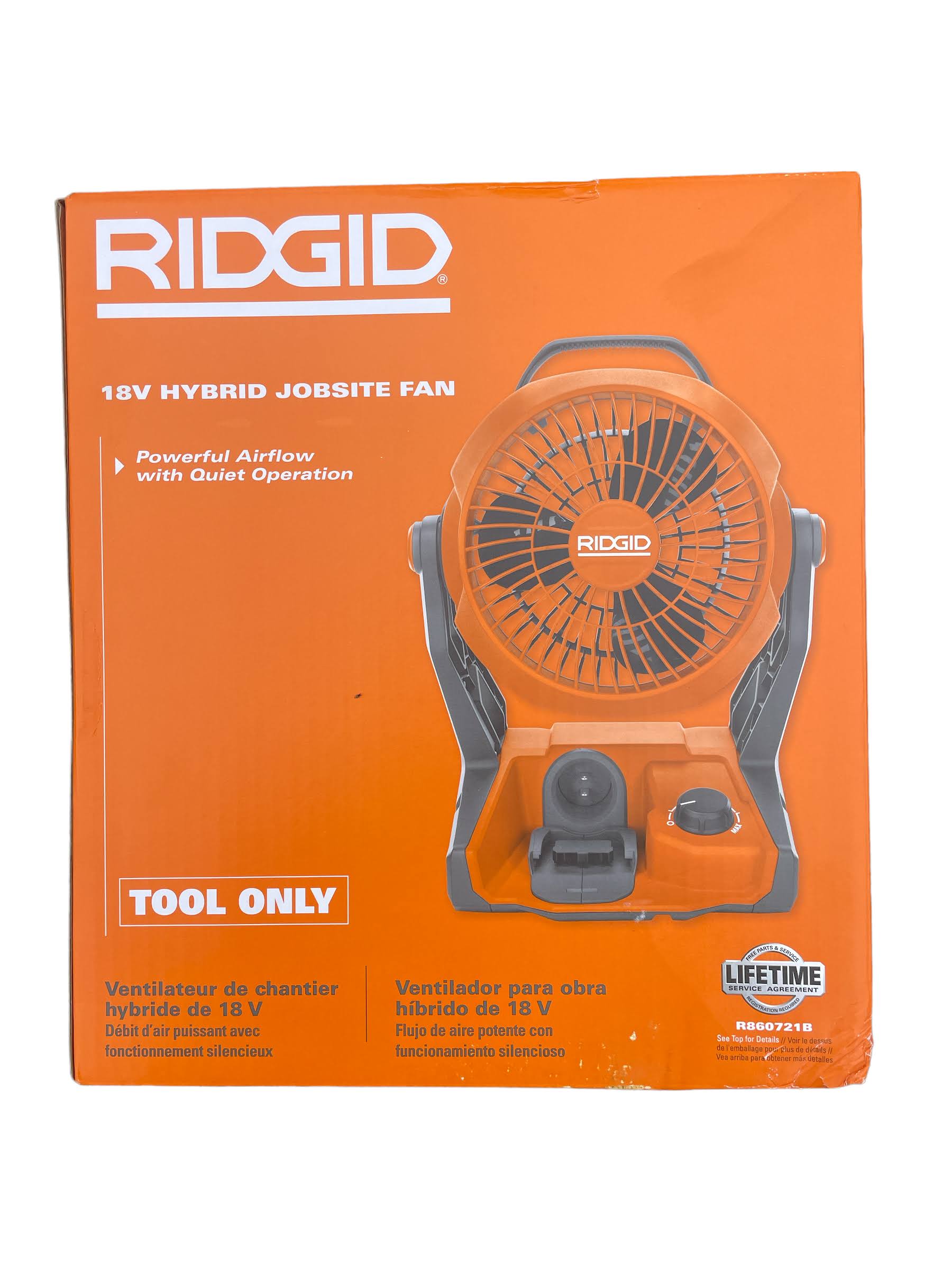 Ridgid R860721B 18V Cordless Hybrid Jobsite Fan (Tool Only)
