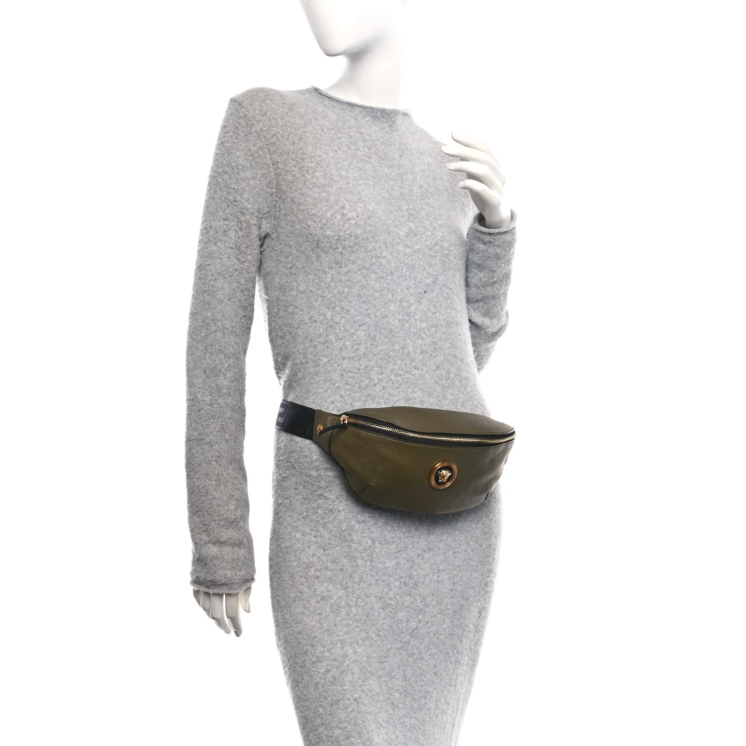 Grained Calfskin Vanitas Medea Belt Bag Khaki