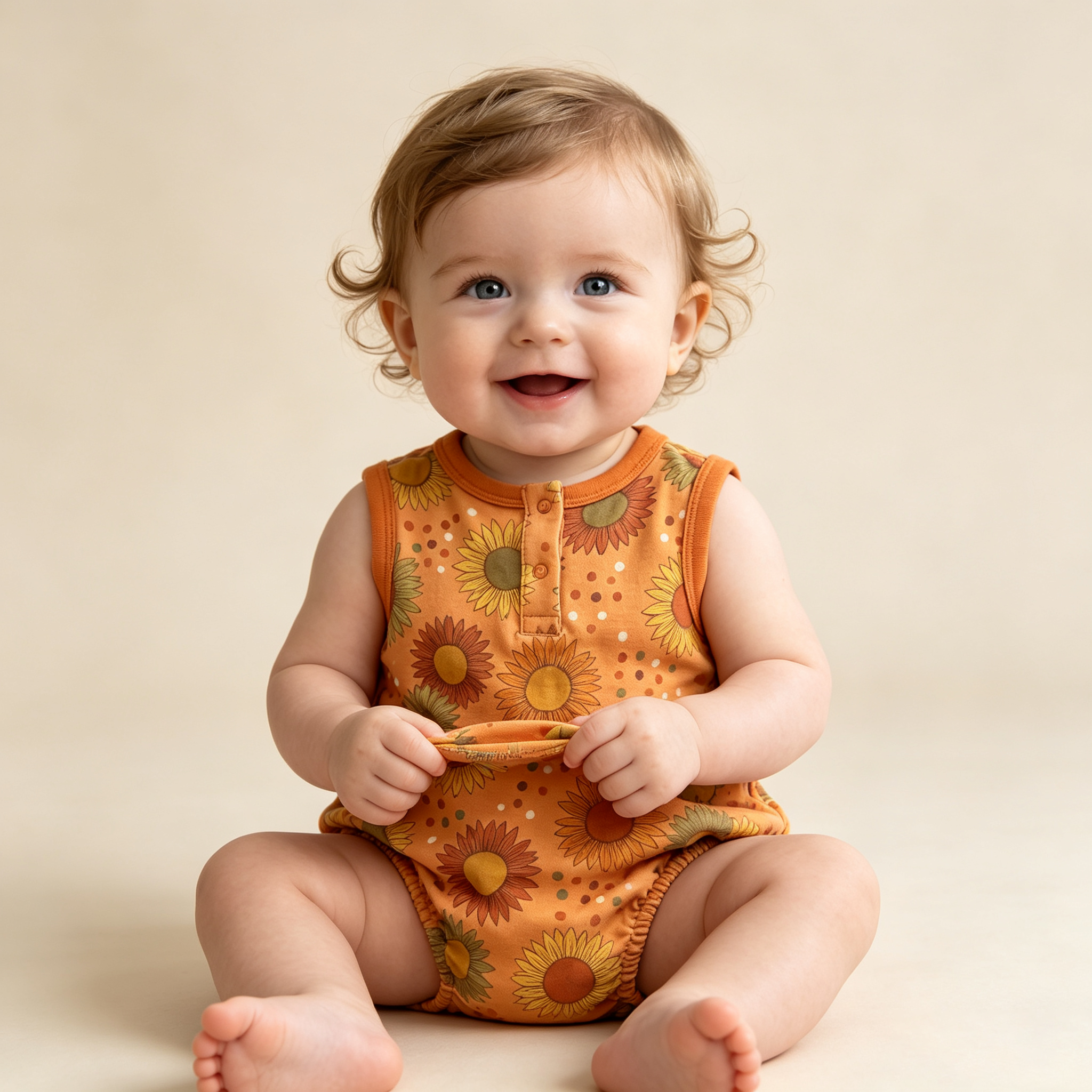 Cute Full Print Sleeveless Baby Bodysuit Back Button Design Toddler Home Wear Breathable Summer Newborn Romper