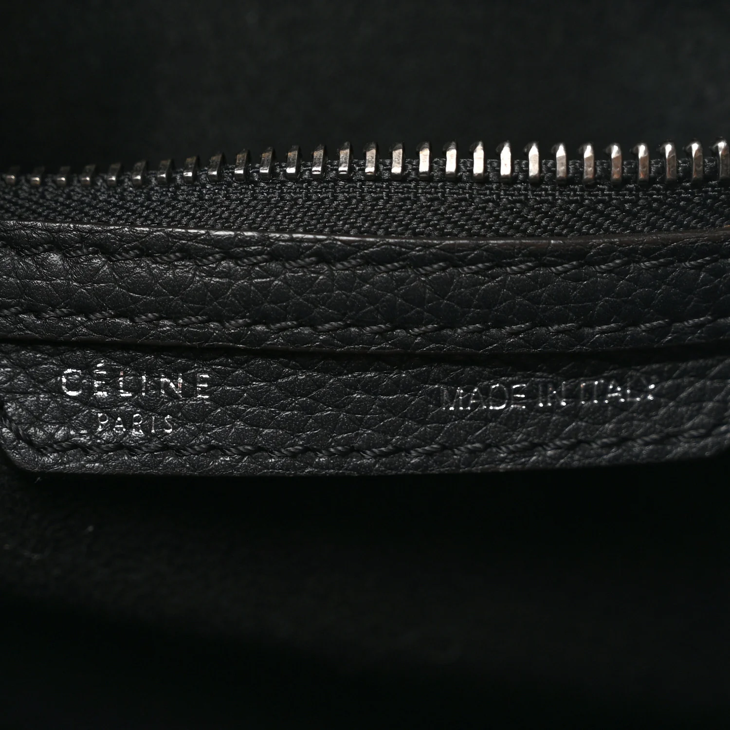 Drummed Calfskin Micro Luggage Black