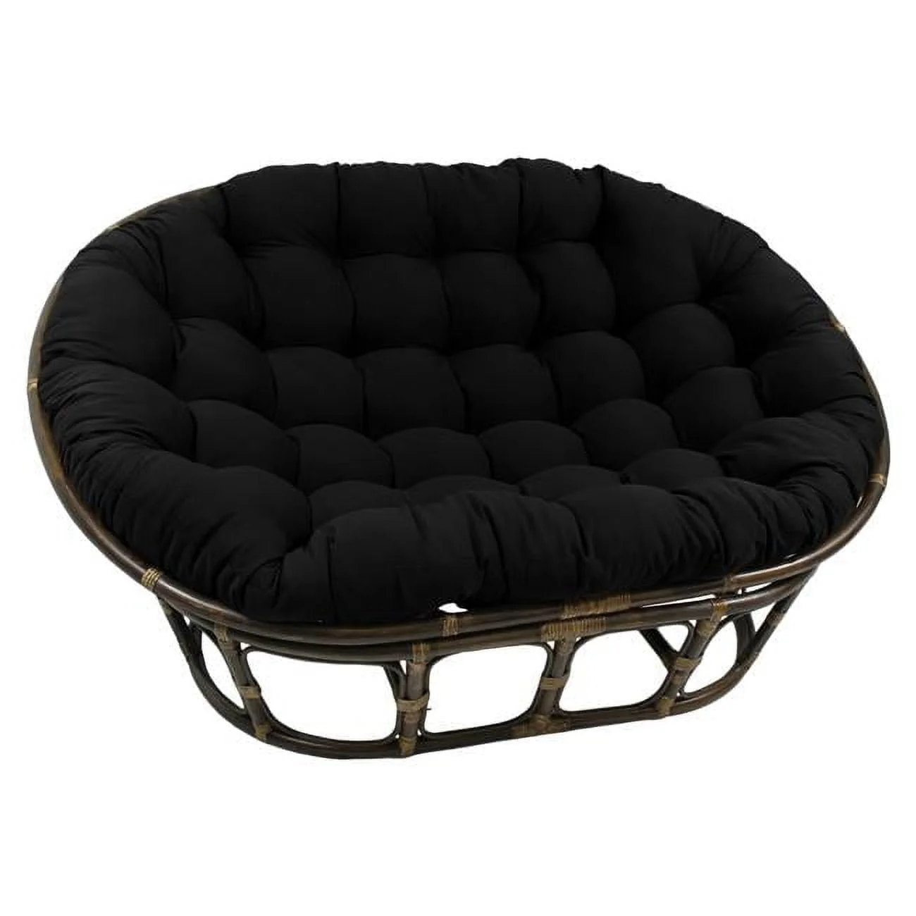 93304 TW RD 65 x 48 in Solid Twill Double Papasan Cushion, Red(Black)