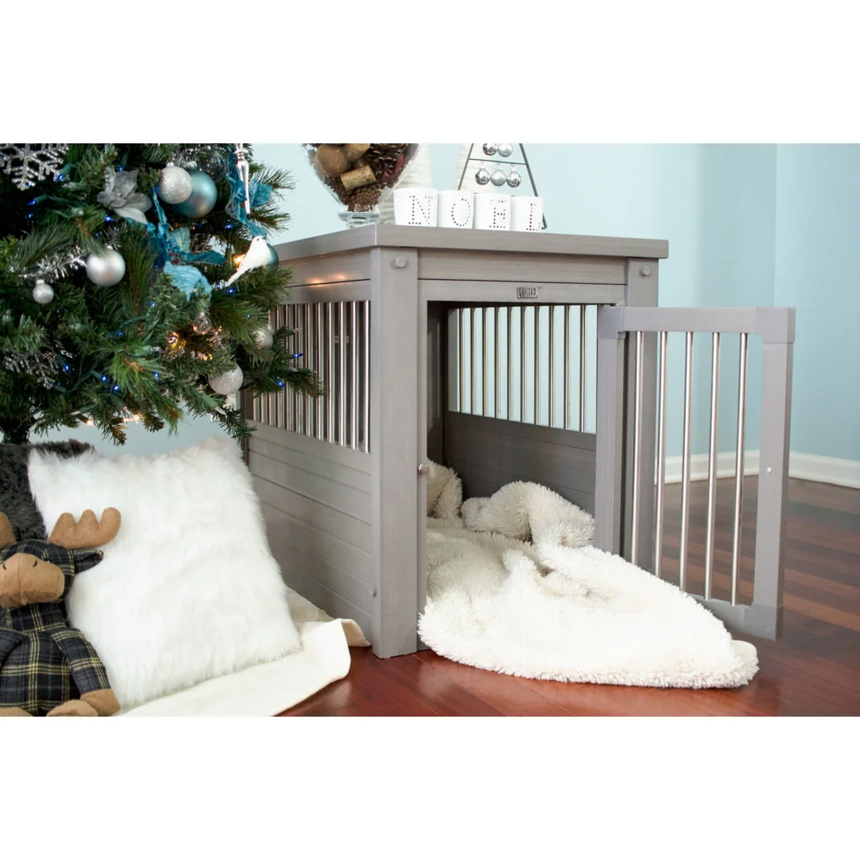 Dog Crate End Table Grey Large(L) Image 7