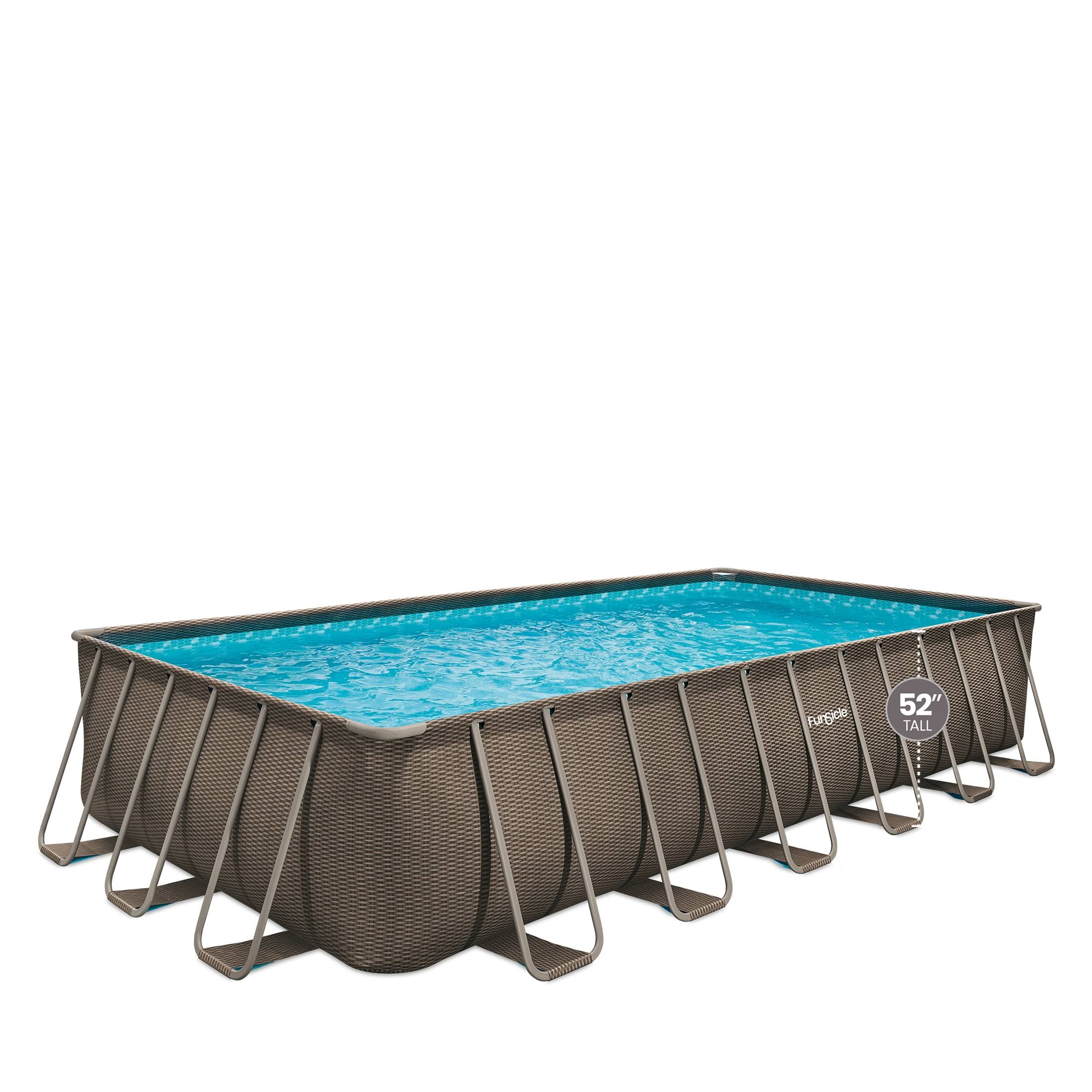 Funsicle 24 ft Oasis Designer Lap Metal Frame Above Ground Pool, Rectangular, Age 6 & Up, Size: One Size