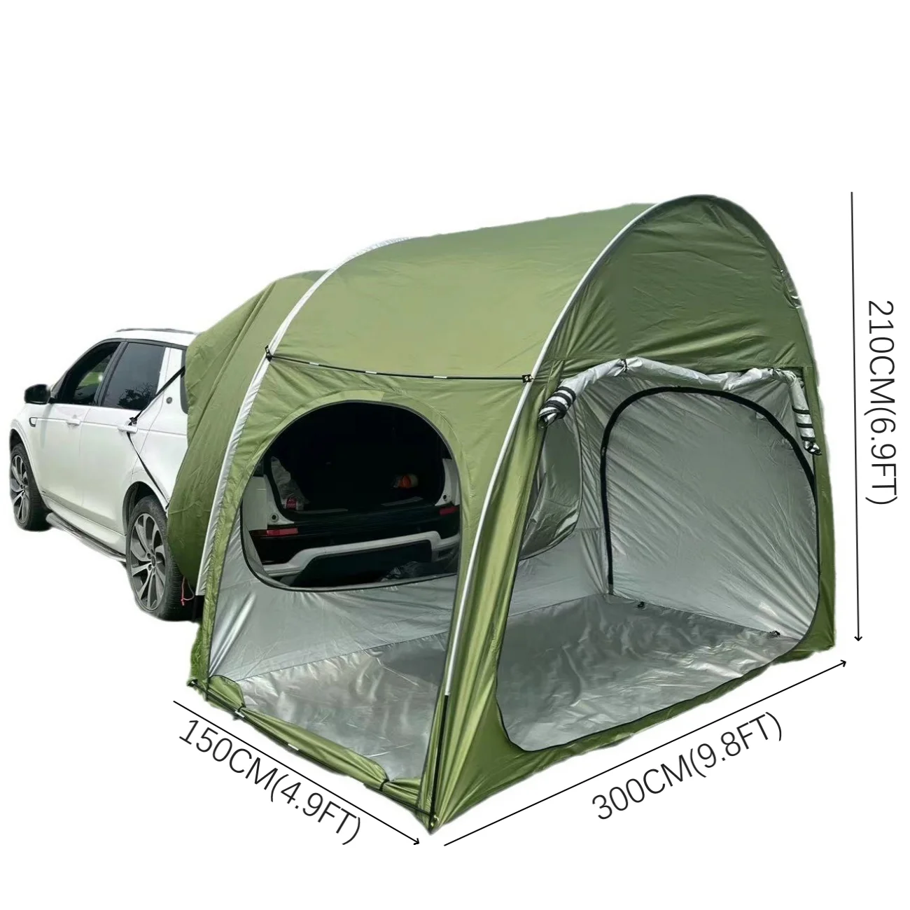 Outdoor Portable SUV Camping Tent Car Arch Rear Camping Bike Tent with Three Doors for 2 Persons - Image 2