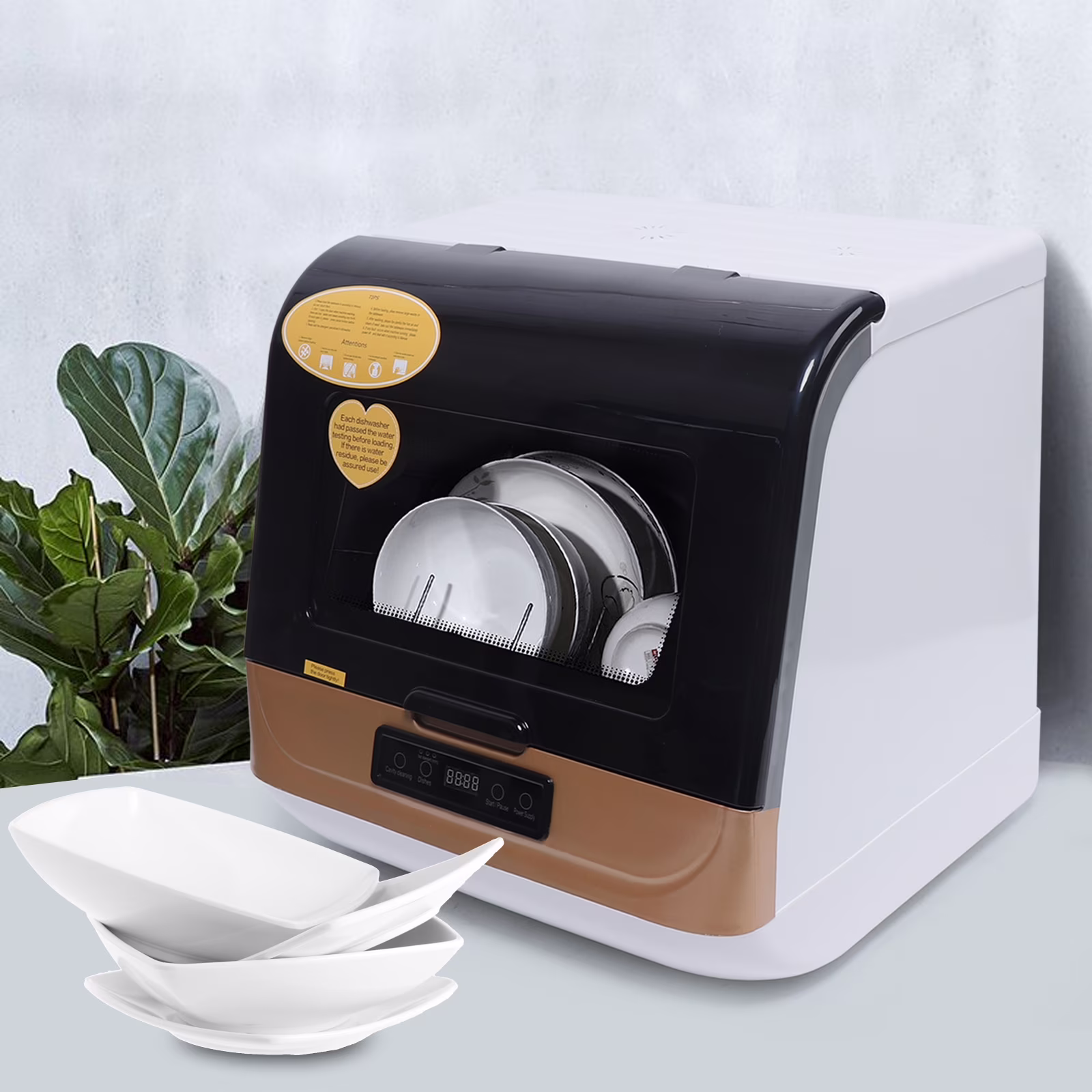Autrinix Portable Dishwasher with 99.9% Sterilization, 3 Wash Modes & Water - Saving Function, Compact Design, Perfect for Apartments & Small Kitchens