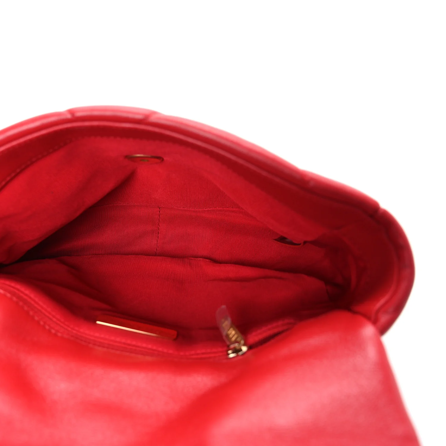 Lambskin Quilted Medium Chanel 19 Flap Red