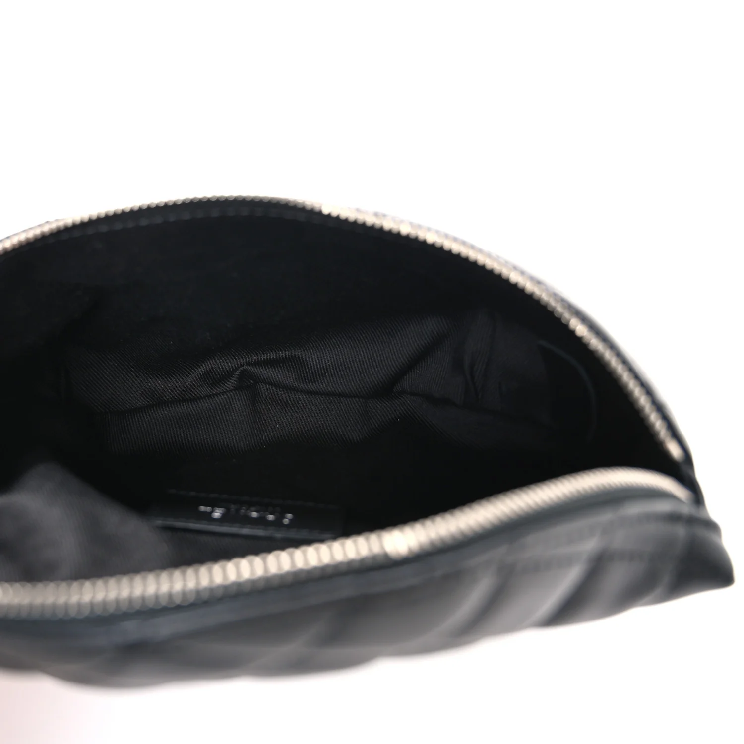 Lambskin Quilted Waist Belt Bag Black