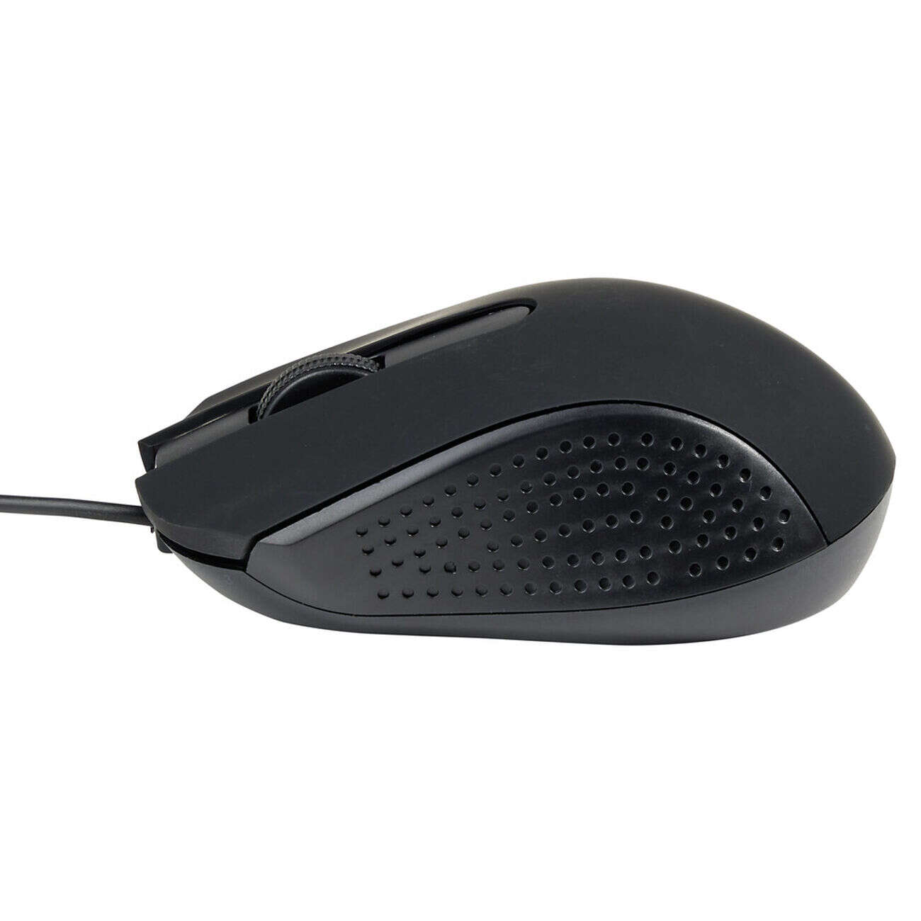 Souris PC filaire 3 boutons noire 9x6xH3cm