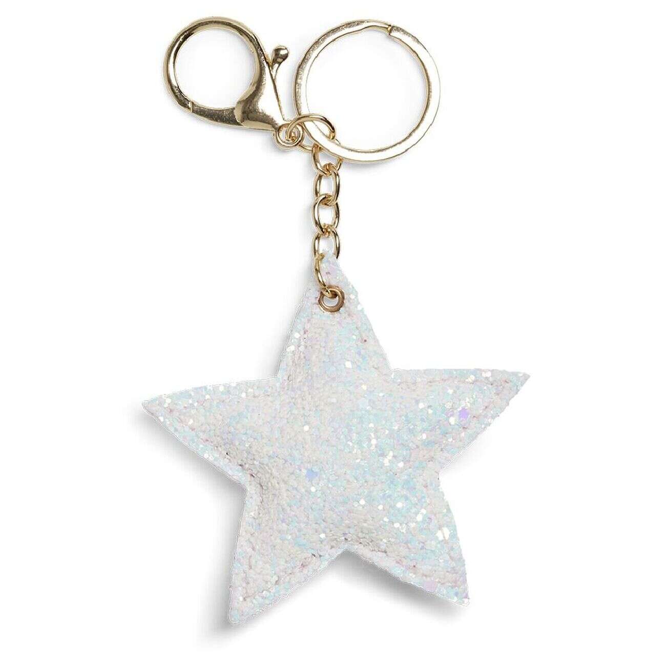 Porte clé pailleté étoile ou coeur