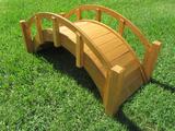 SamsGazebos Miniature Japanese Wood Garden Bridge, 25-Inch, Tan, Waterproofed