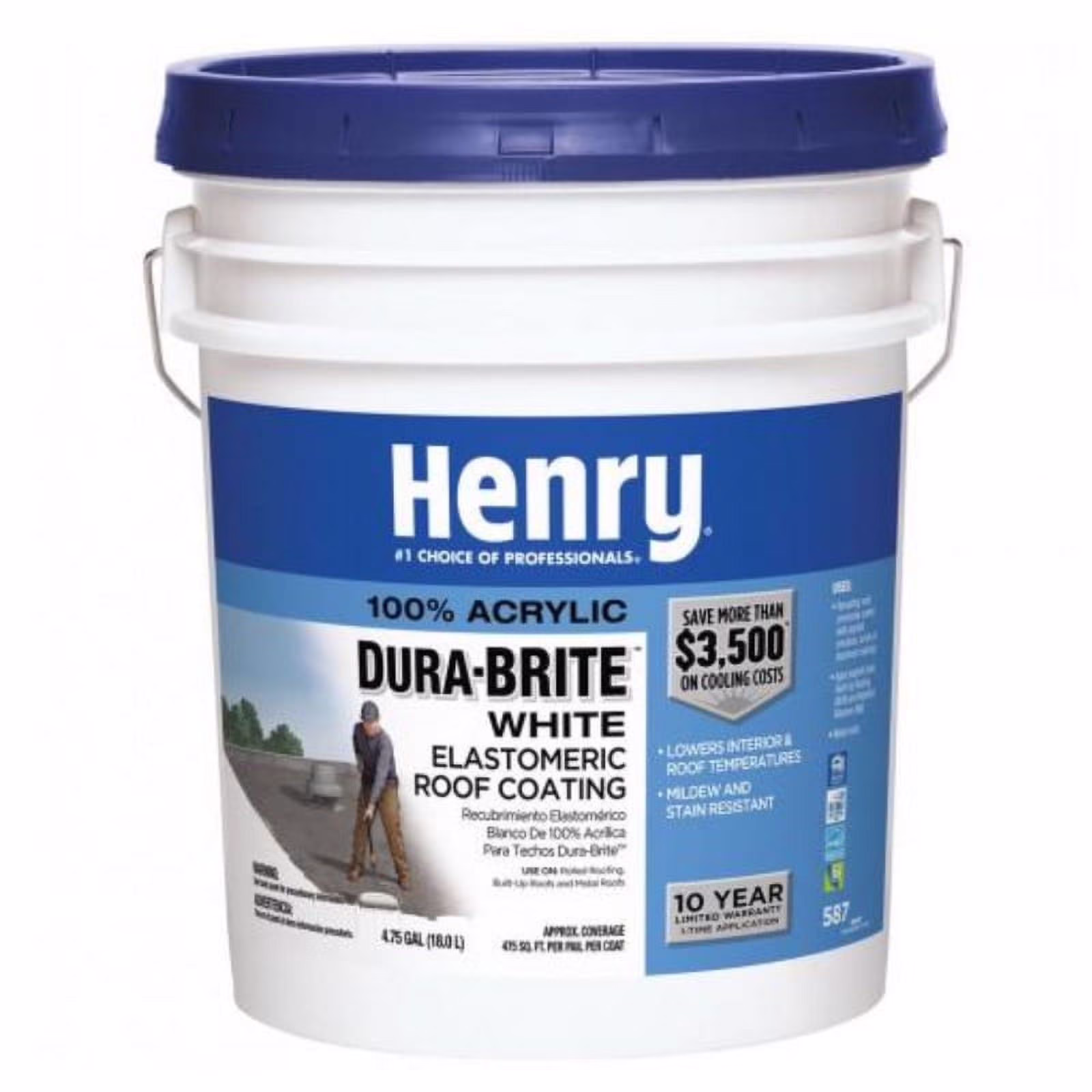 Elastomeric Roof Coating,4.75 gal HE587372