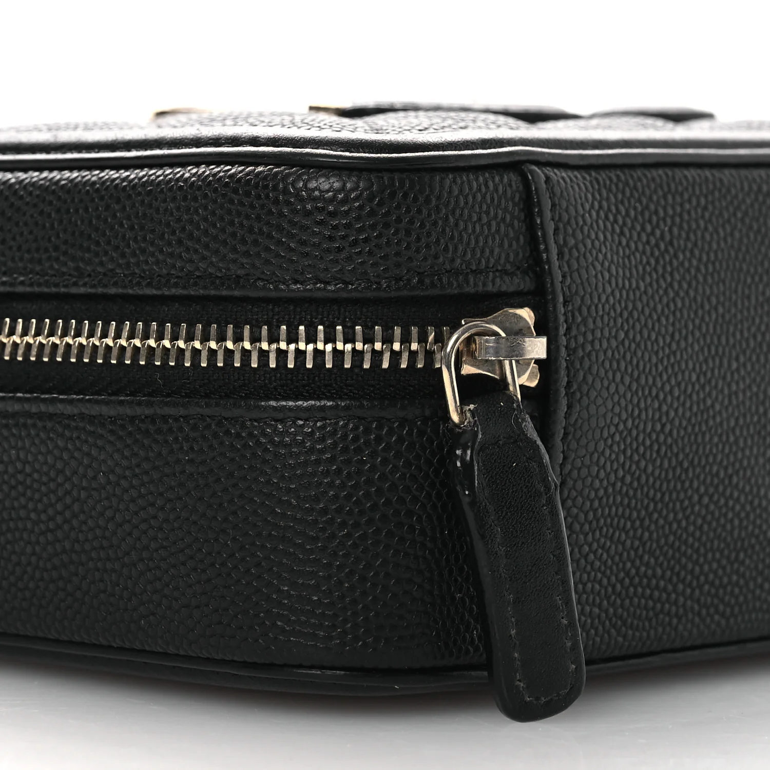 Caviar Quilted CC Filigree Vanity Clutch With Chain Black