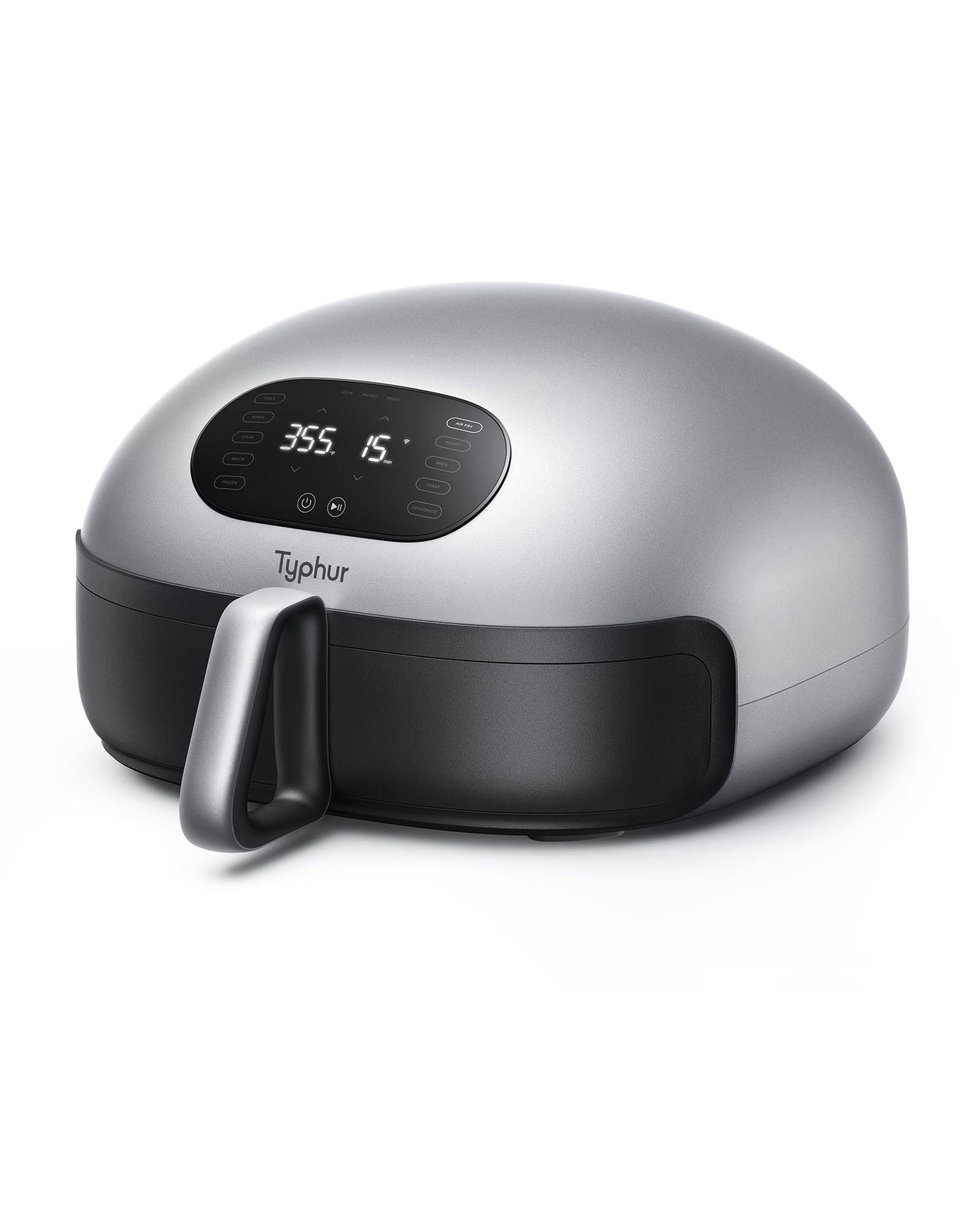 Typhur Dome Air Fryer, No.1 Cooking Speed Large Air Fryer with Superior Airflow, Self-Cleaning Smart Digital Air Fryer with Dishwasher Safe Basket