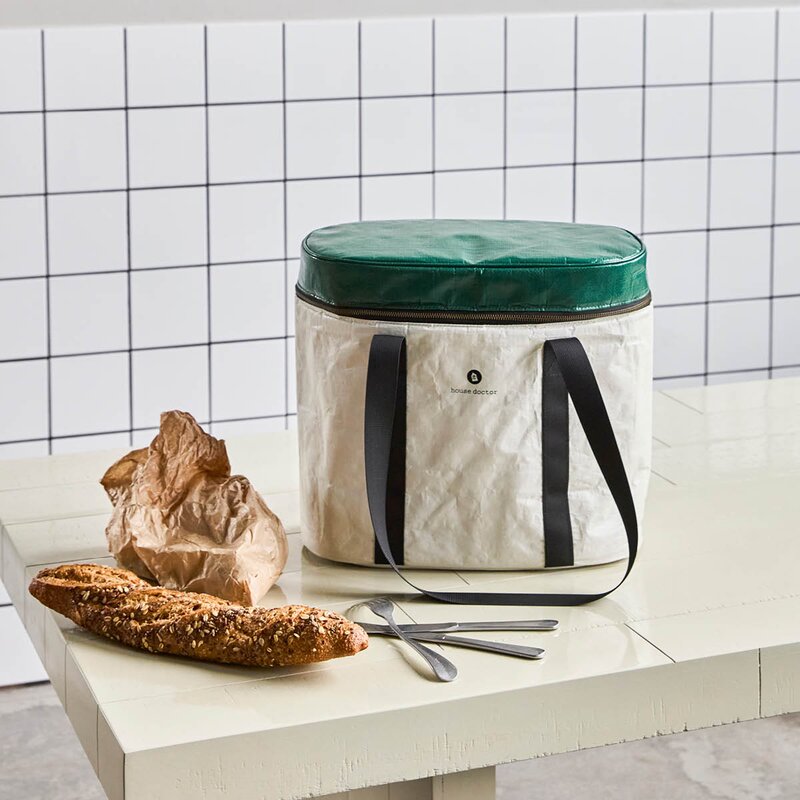 Picnic kjølebag 38x19,5 cm sand/grønn