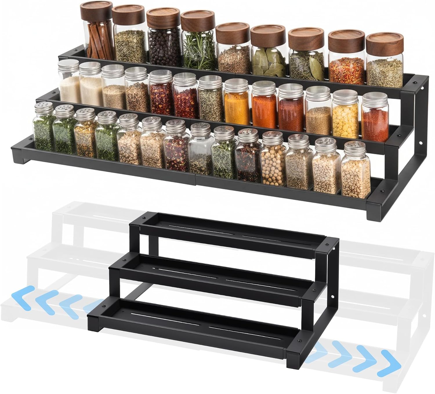 3-Tier Spice Rack Organizer for Kitchen Cabinet or Pantry, 16