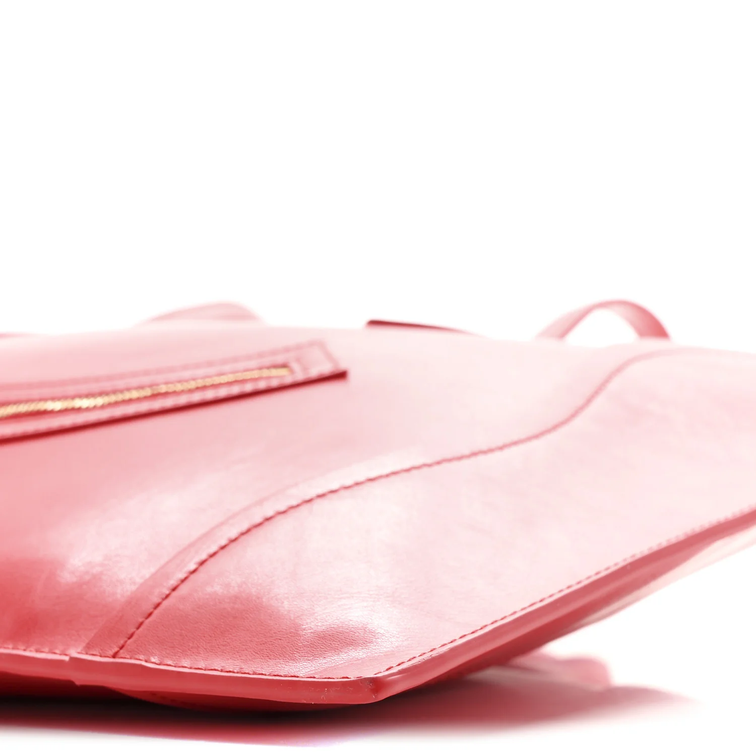 Glossy Calfskin Flat Luggage Shoulder Bag Ultra Red