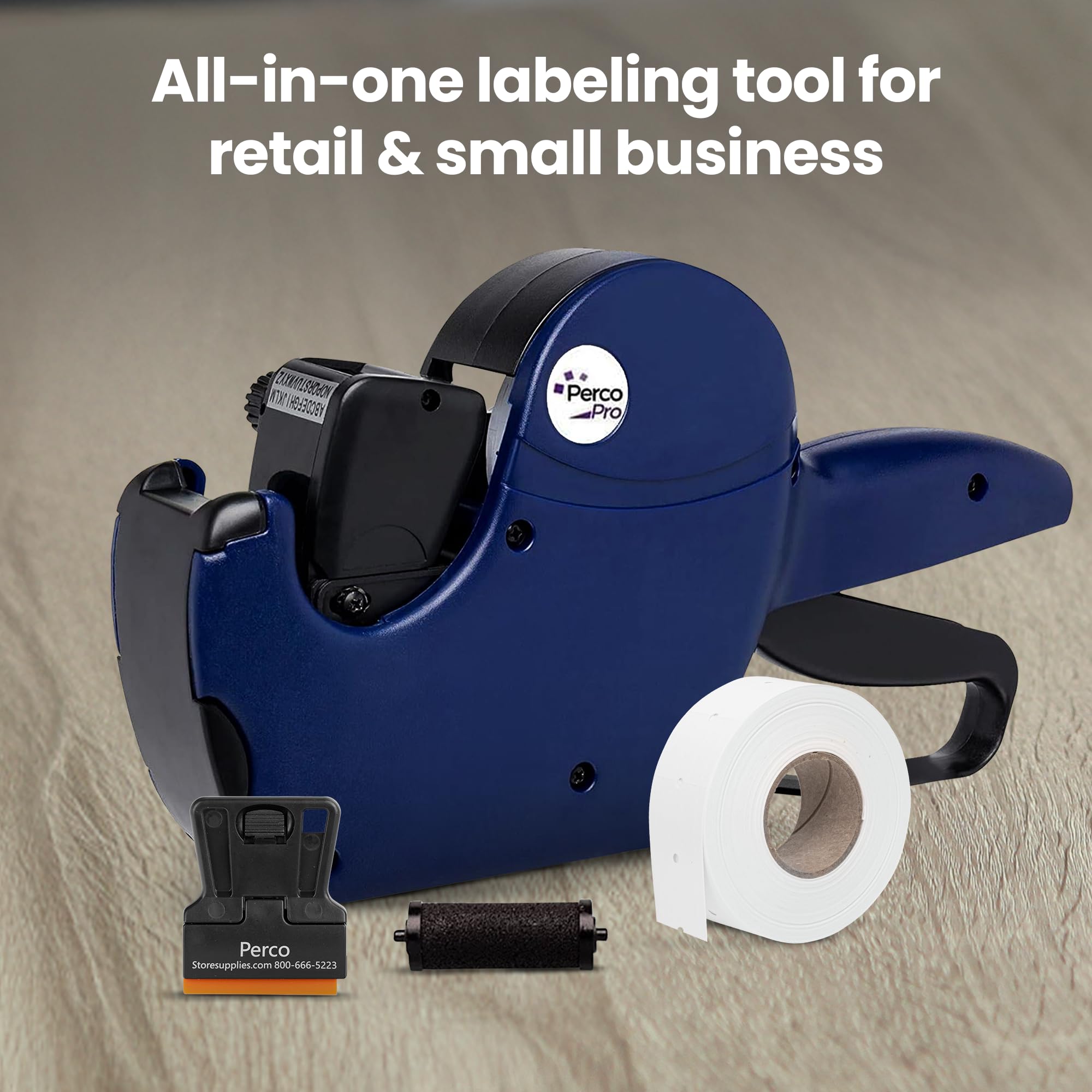 2 Line Date Gun, Includes 16 Digits Date Gun Labeler, Pre-Loaded Roll of 750 White Labels and Ink Roll