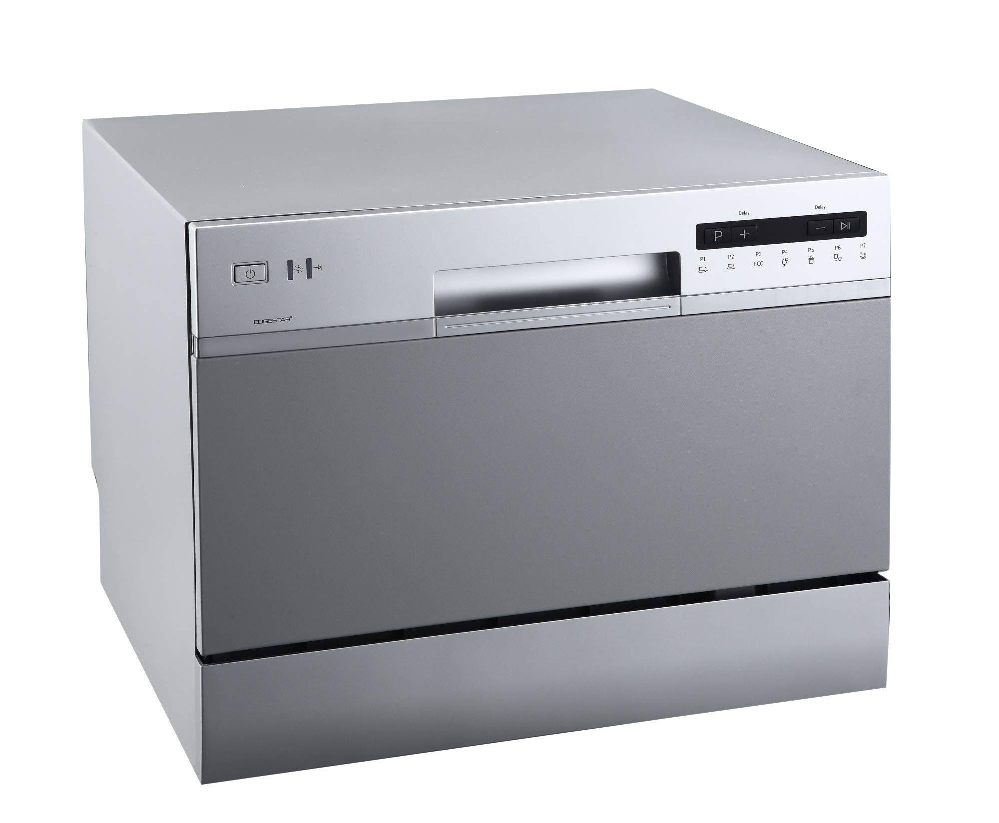 EdgeStar 22 in. Wide 6-Place Setting Energy Star Rated Countertop Dishwasher - Silver