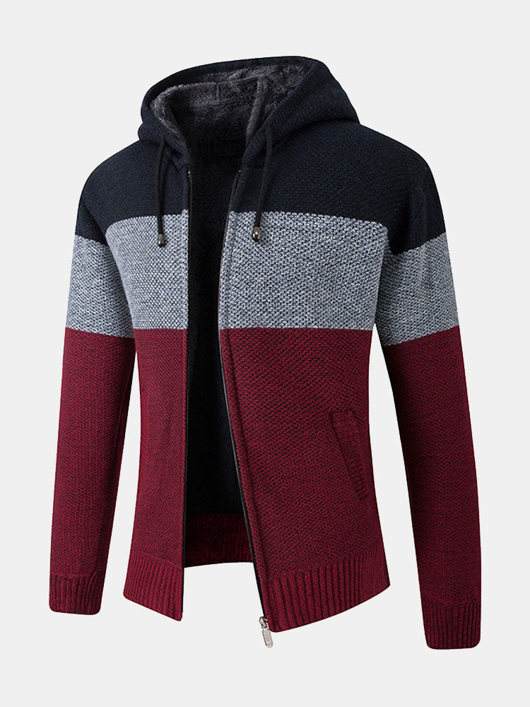 Pull à capuche color block