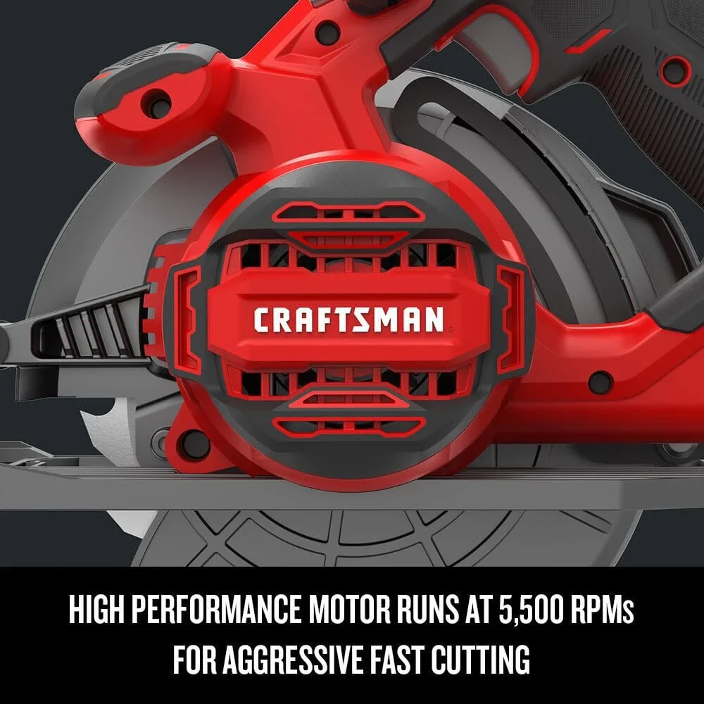 Craftsman 15A 7.25 in Corded Lightweight Circular Saw, 5500 RPM